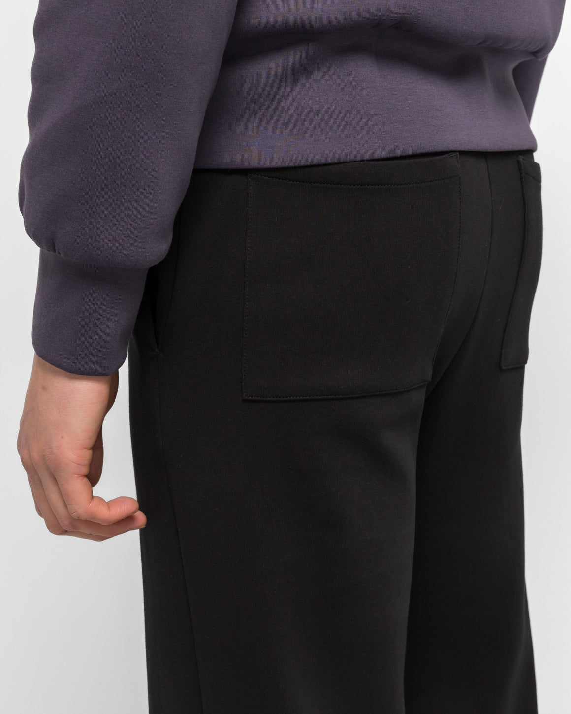 LII - Jersey Straight Trousers - Black - UP THERE