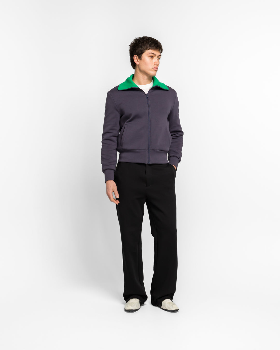 LII - Jersey Straight Trousers - Black - UP THERE