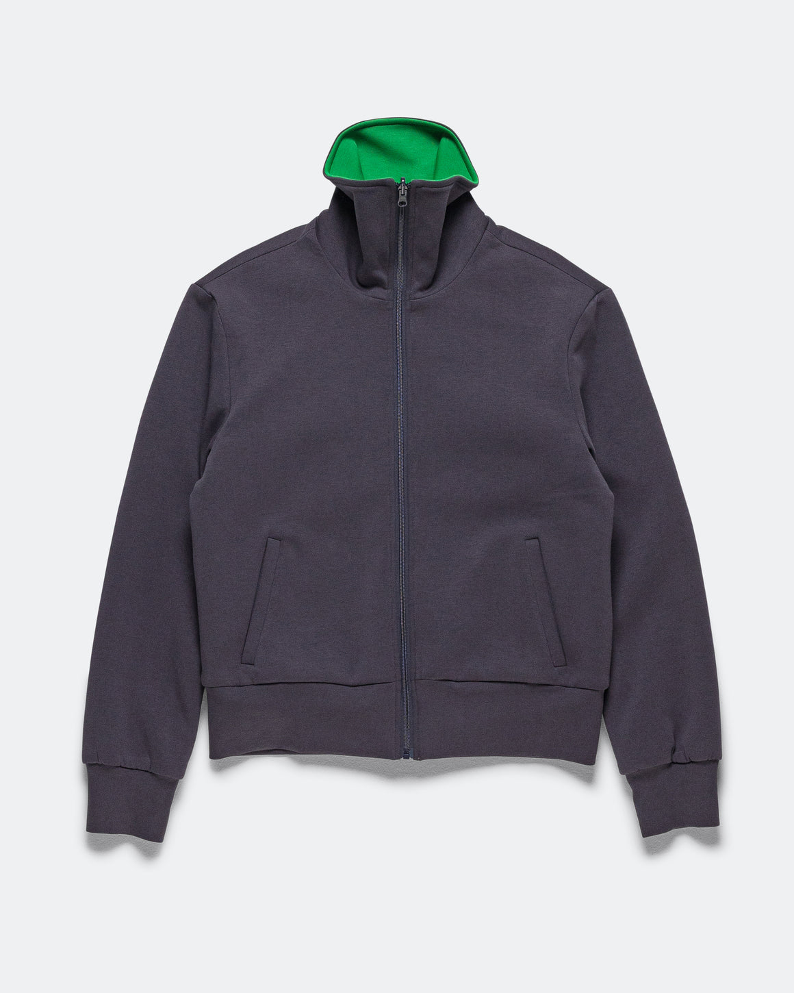 LII - Reversible High-Neck Zip Jersey Jacket - Navy/Green - UP THERE