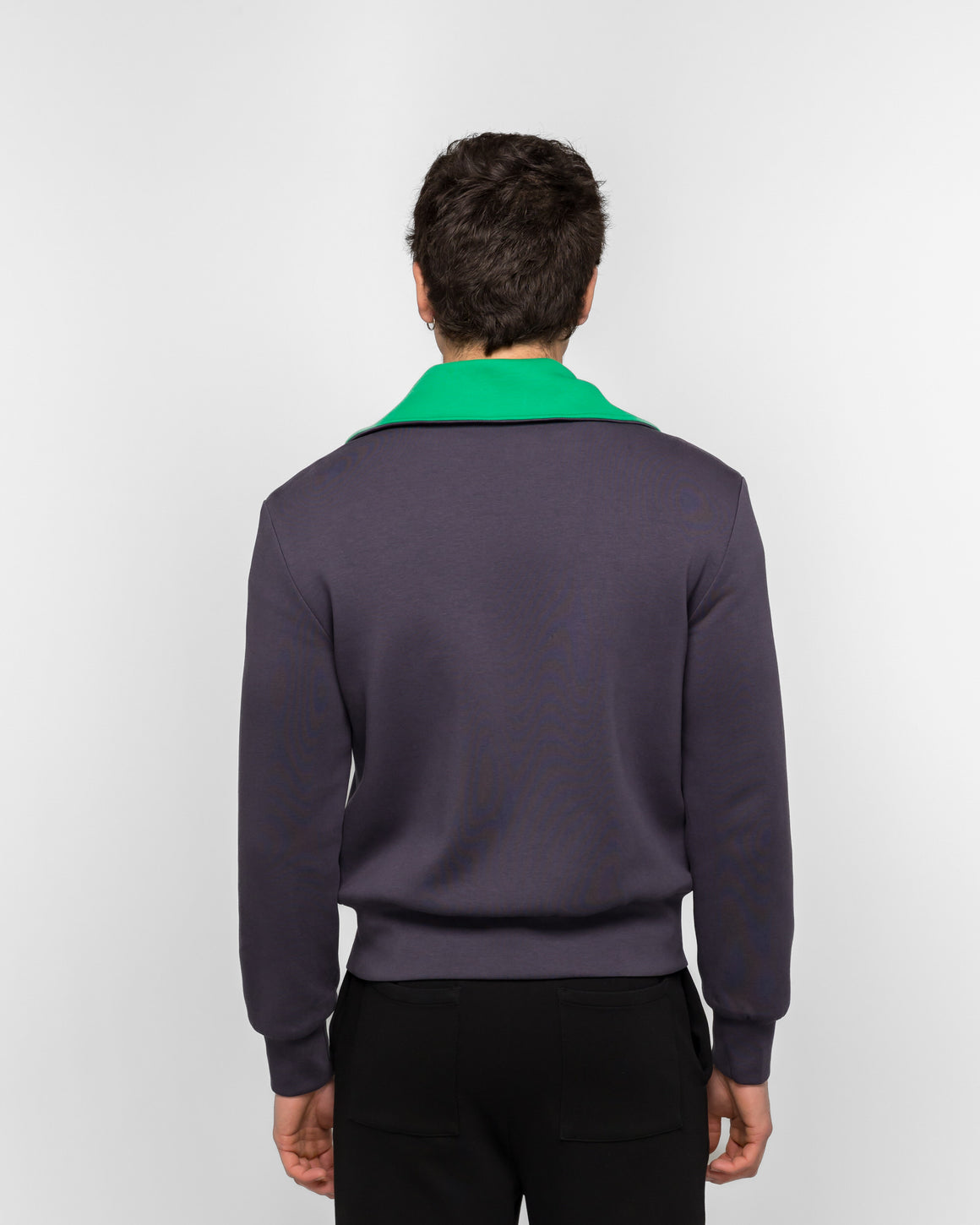 LII - Reversible High-Neck Zip Jersey Jacket - Navy/Green - UP THERE