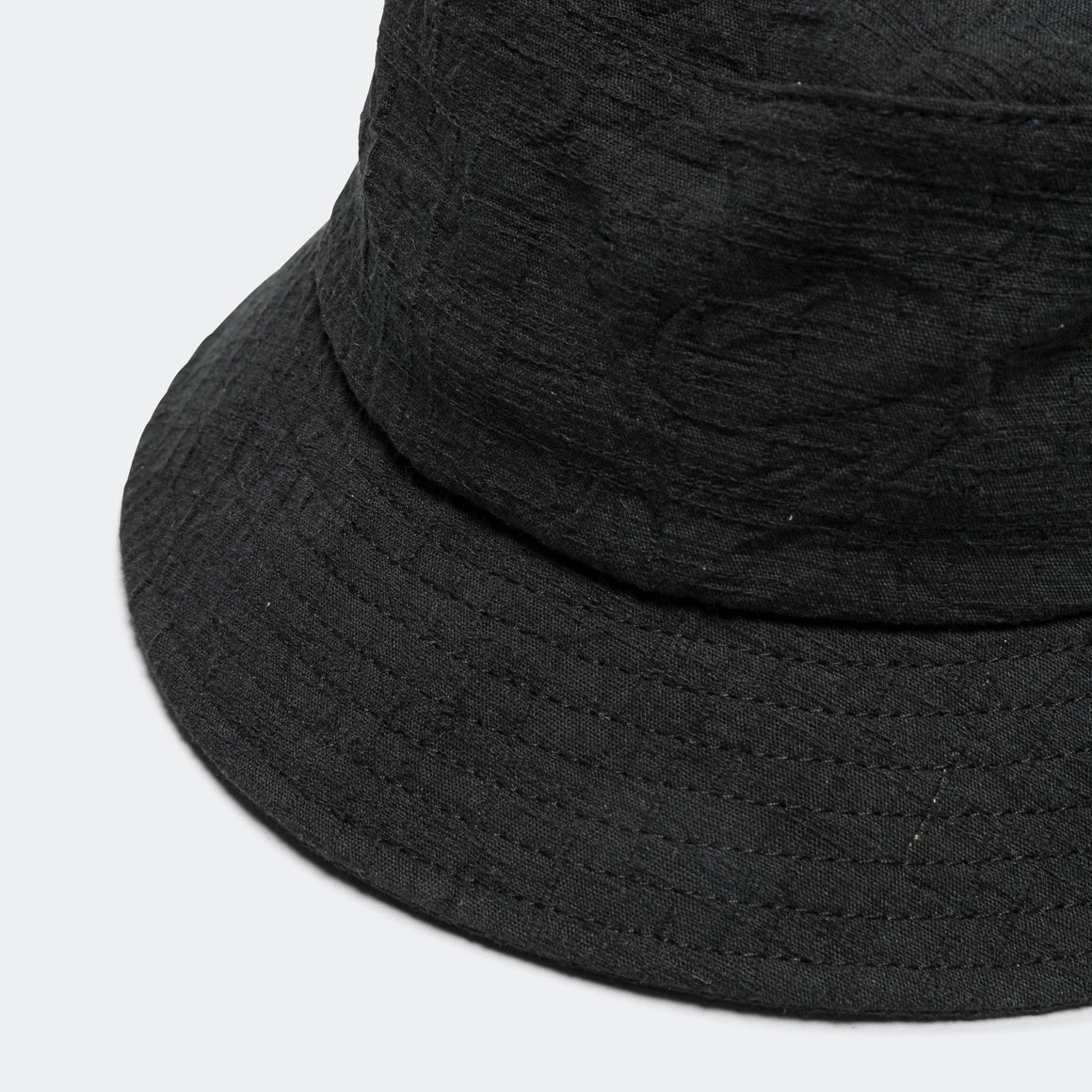 Lite Year - Bucket Hat - Black Japanese Cotton Dobby - UP THERE