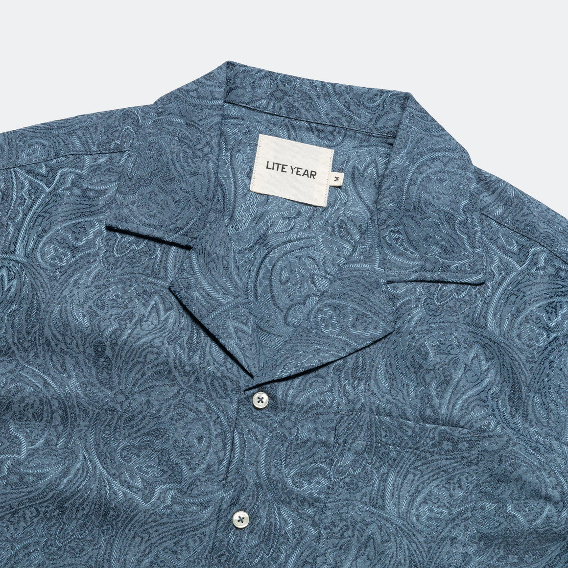 Lite Year - Short Sleeve Camp Collar - Blue Paisley - UP THERE