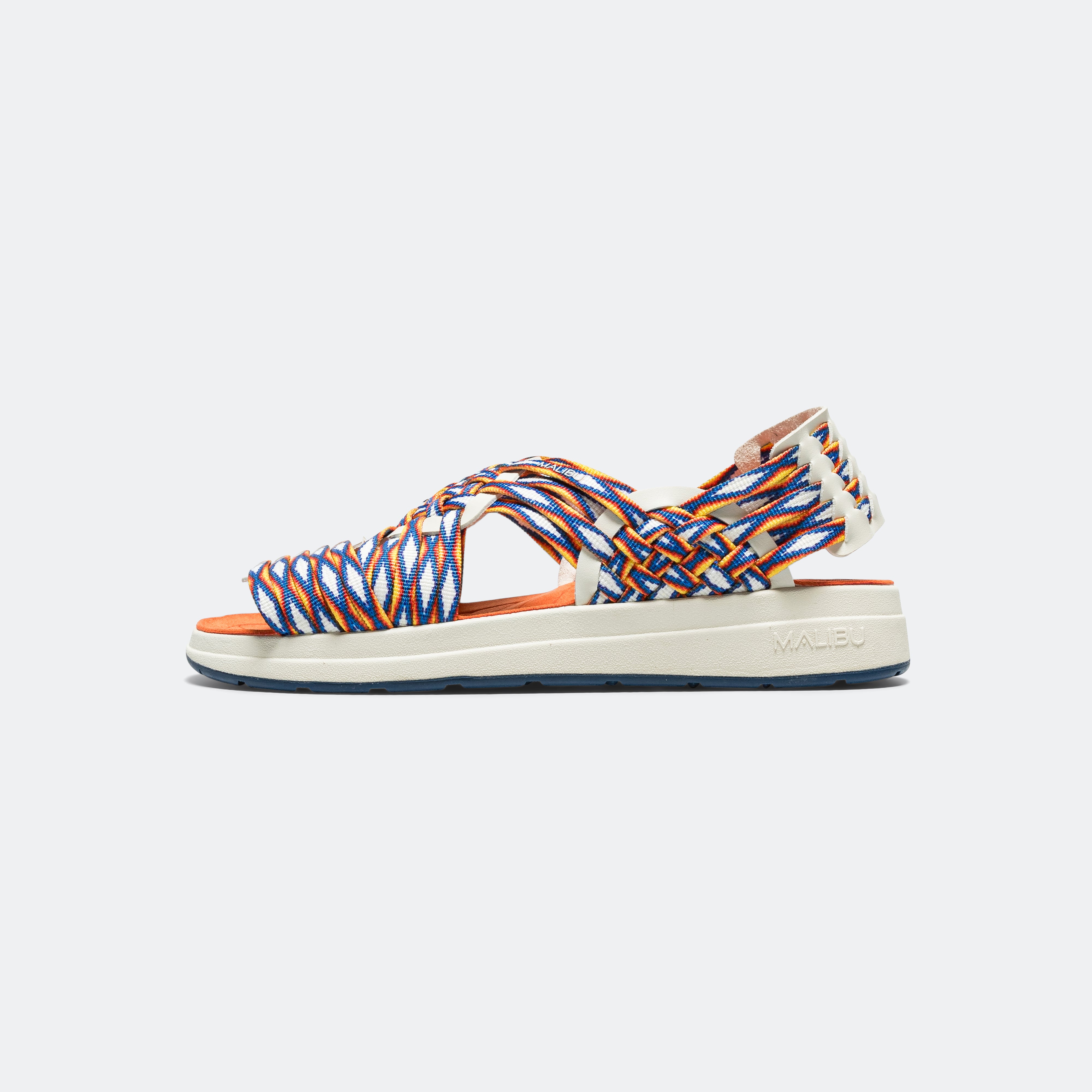 Malibu Canyon Sandals - White Aztec Pattern