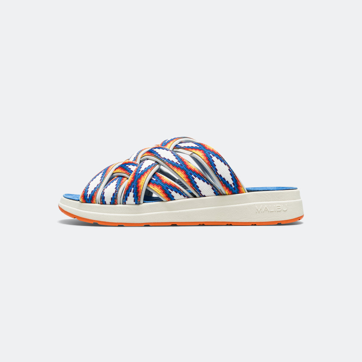 Malibu Zuma LX Recycled Sandals - White Aztec Pattern | UP THERE