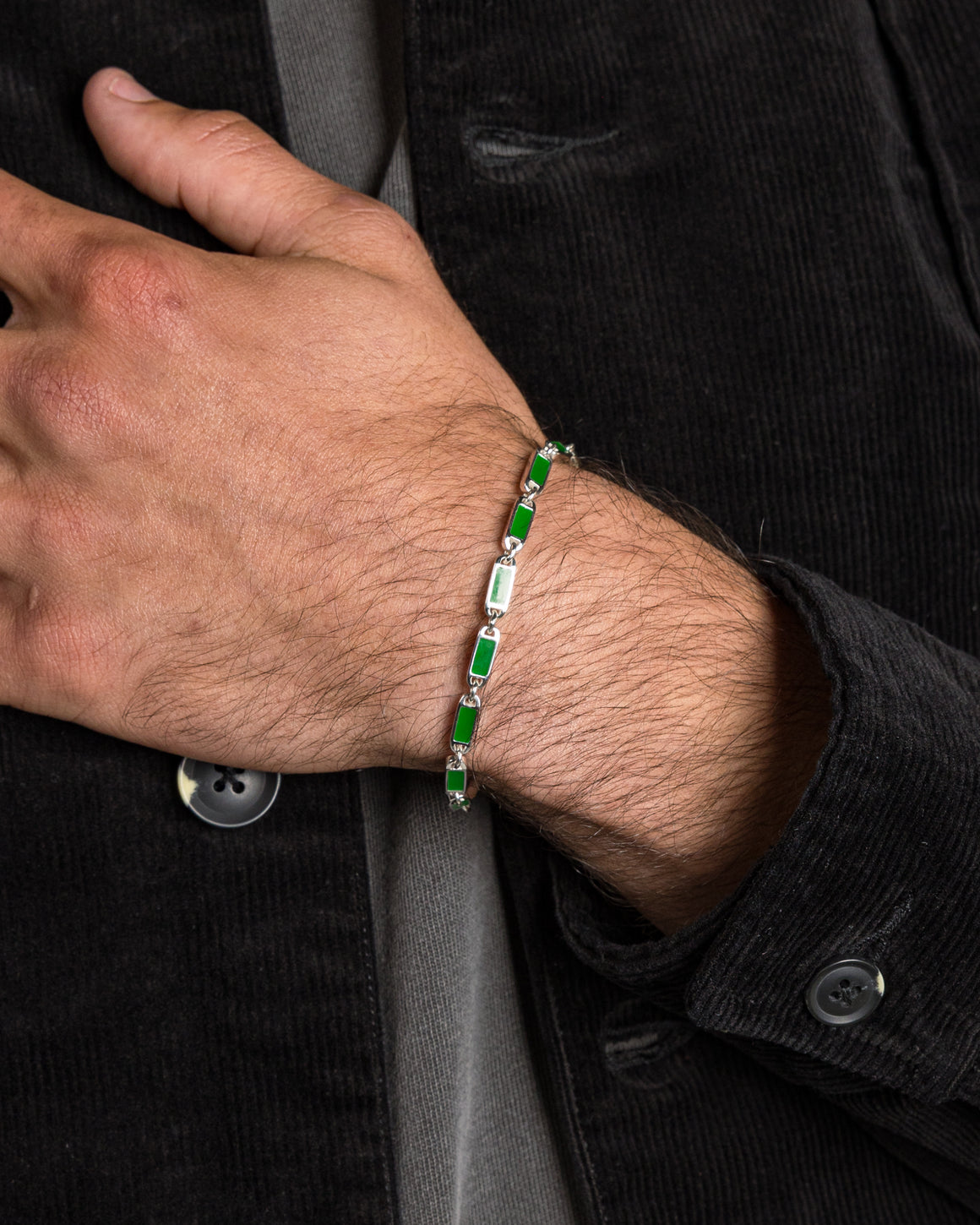 Maple - Poncho Bracelet - 925 Silver/Green - UP THERE