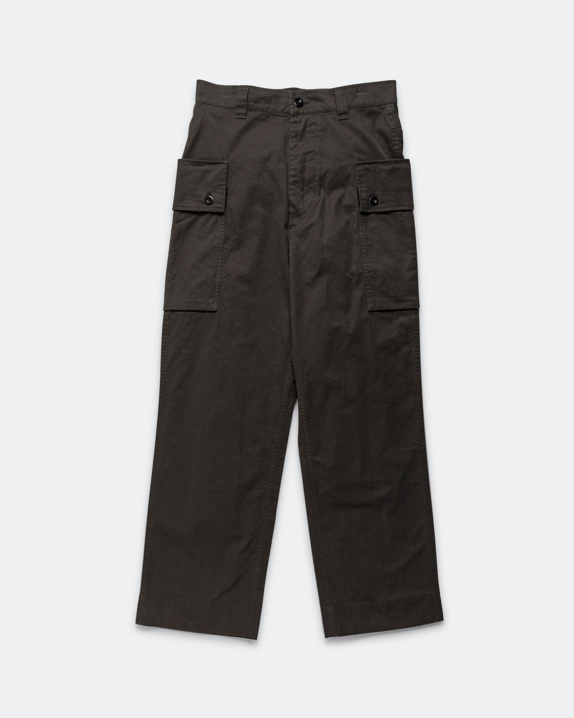 MHL. - Cargo Pocket Trousers - Ebony Plain Cotton Drill - UP THERE
