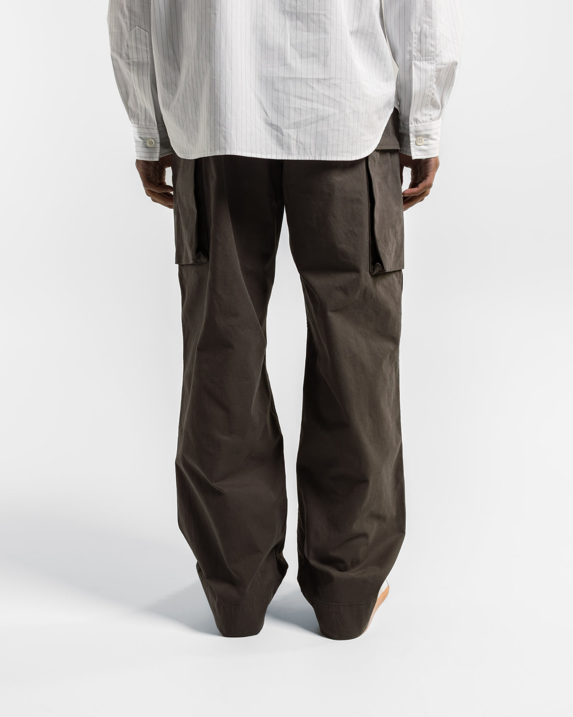 MHL. - Cargo Pocket Trousers - Ebony Plain Cotton Drill - UP THERE
