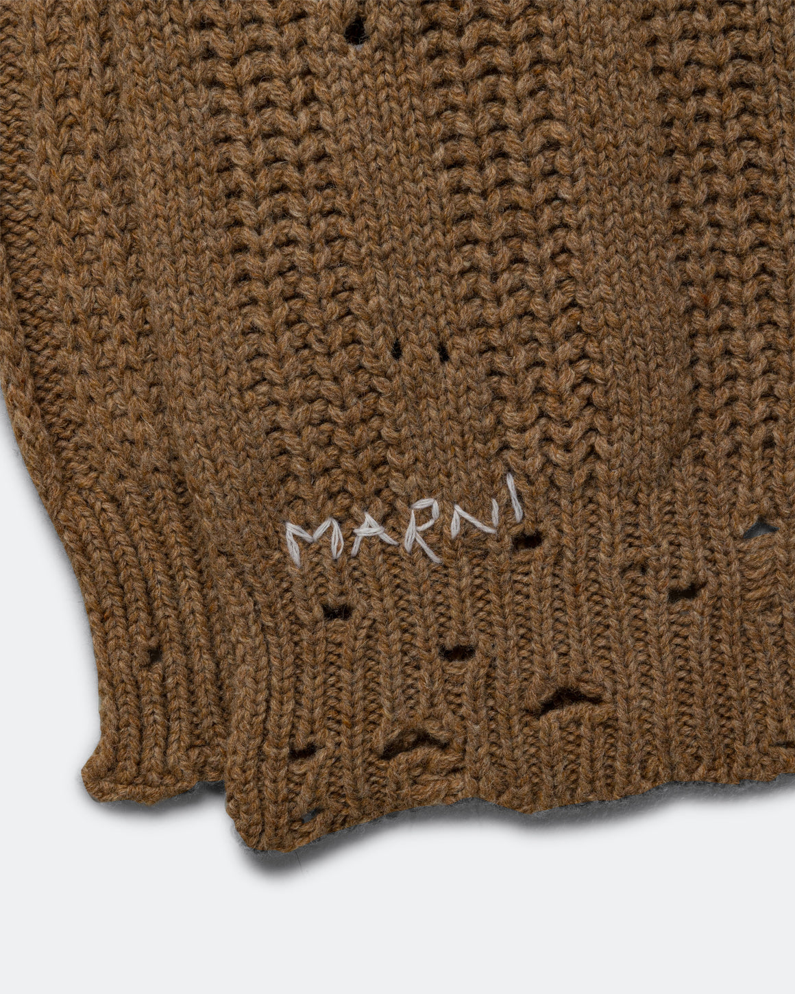 Marni - Broken Fisherman Wool Scarf - Hazelnut - UP THERE