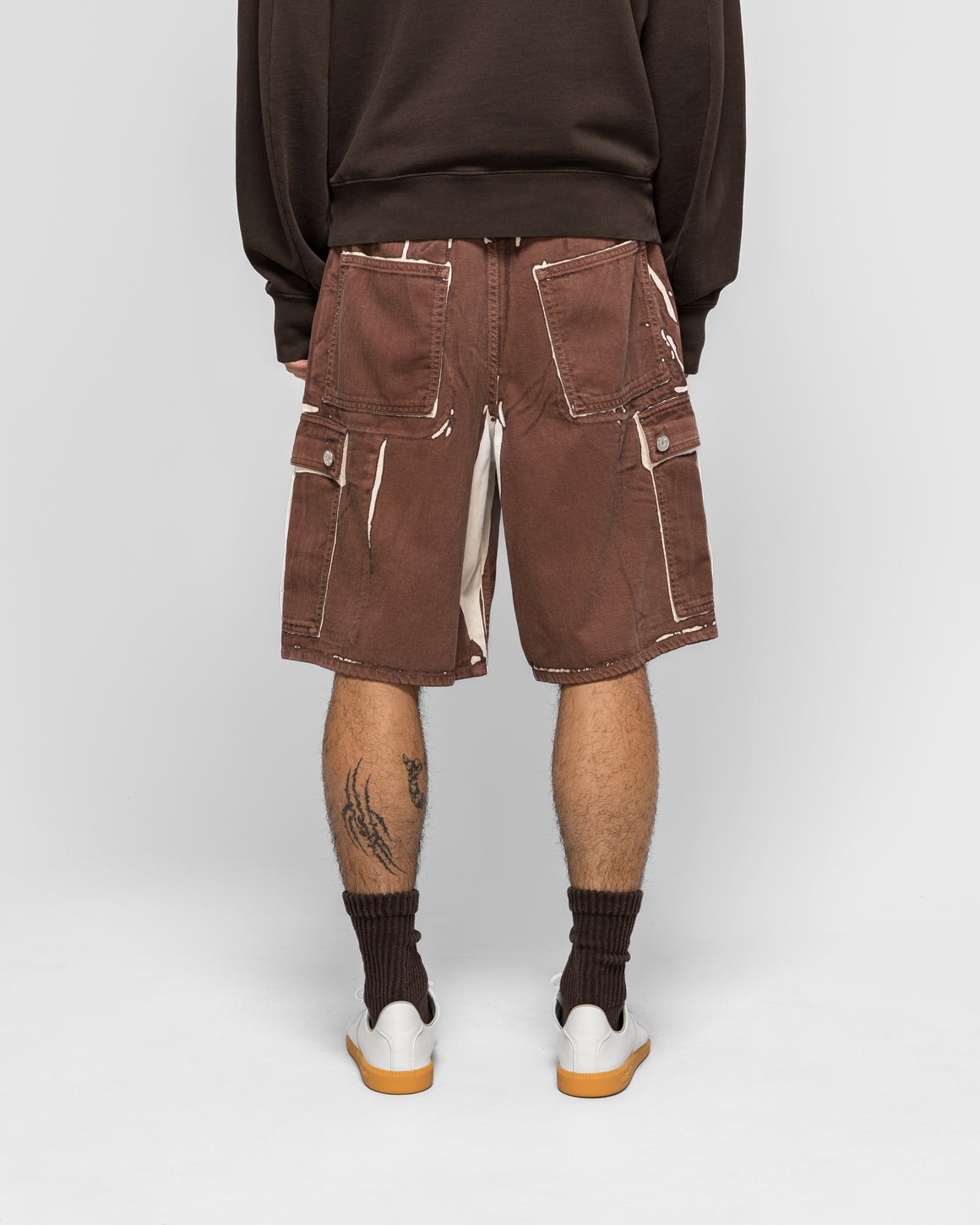 Marni - Brown Screenprinted Denim Cargo Shorts - Tobacco - UP THERE