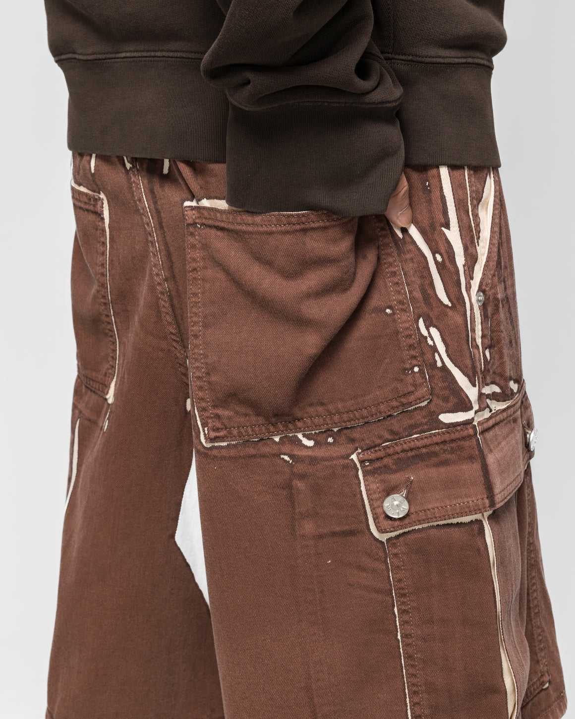Marni - Brown Screenprinted Denim Cargo Shorts - Tobacco - UP THERE