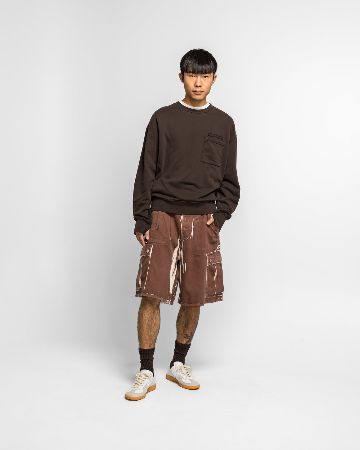 Marni - Brown Screenprinted Denim Cargo Shorts - Tobacco - UP THERE
