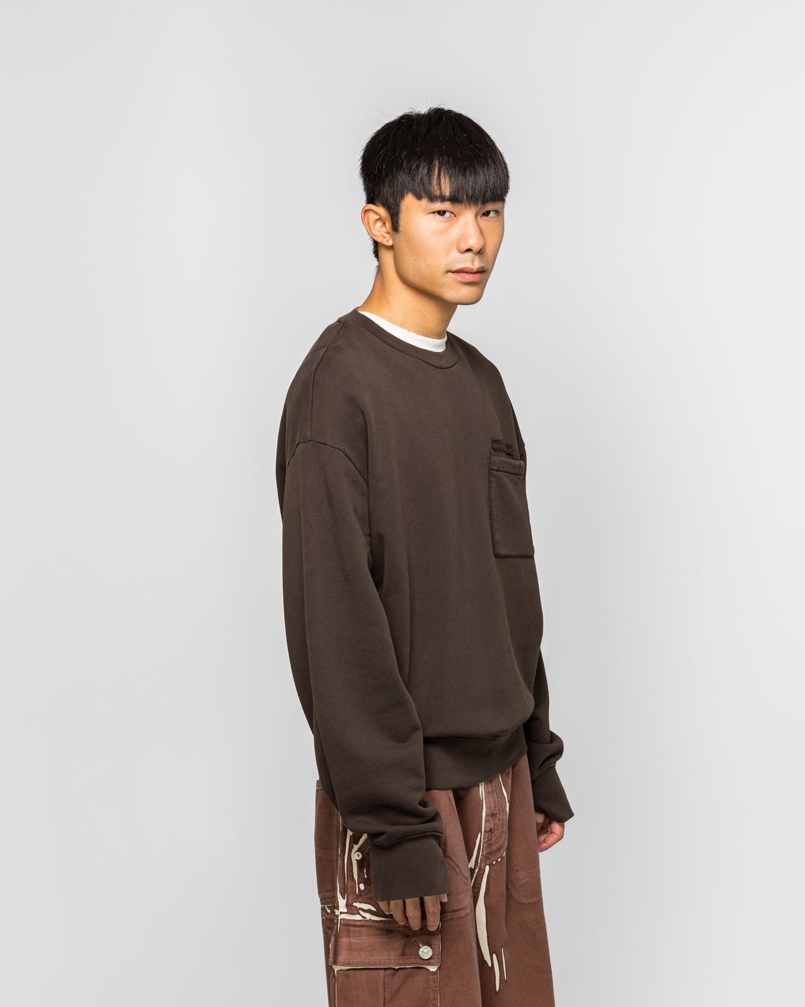Marni - Mock Neck Sweatshirt - Cacao Garment Dye - UP THERE