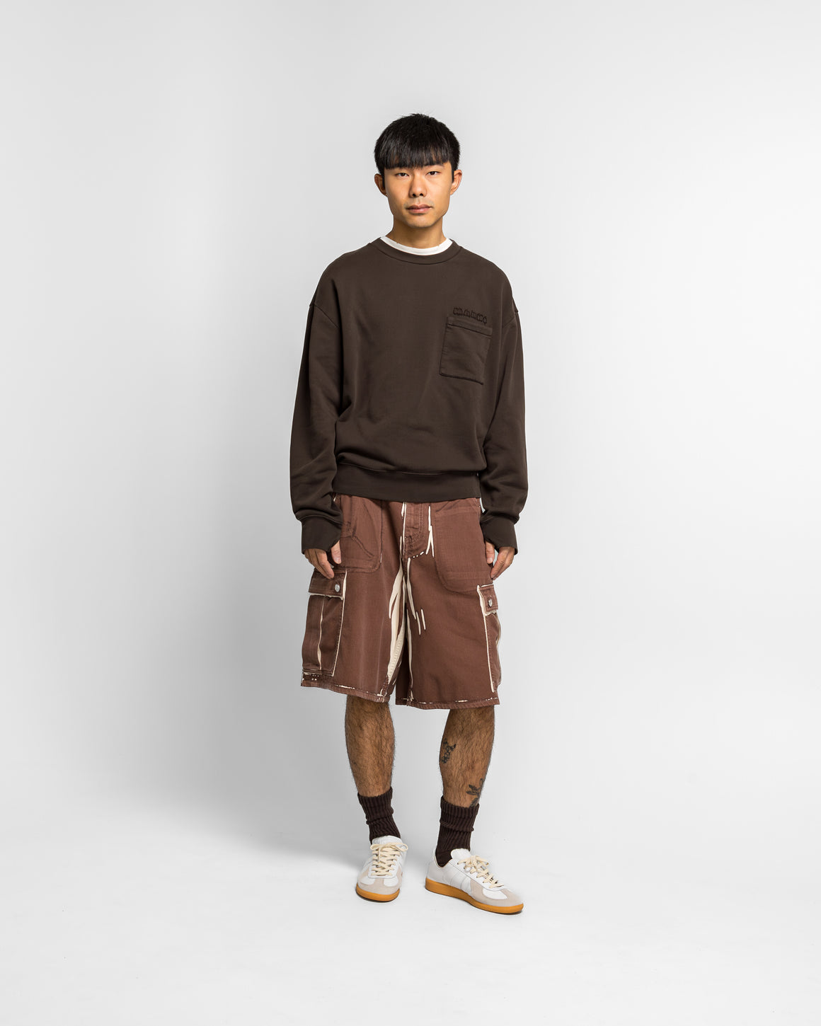 Marni - Mock Neck Sweatshirt - Cacao Garment Dye - UP THERE
