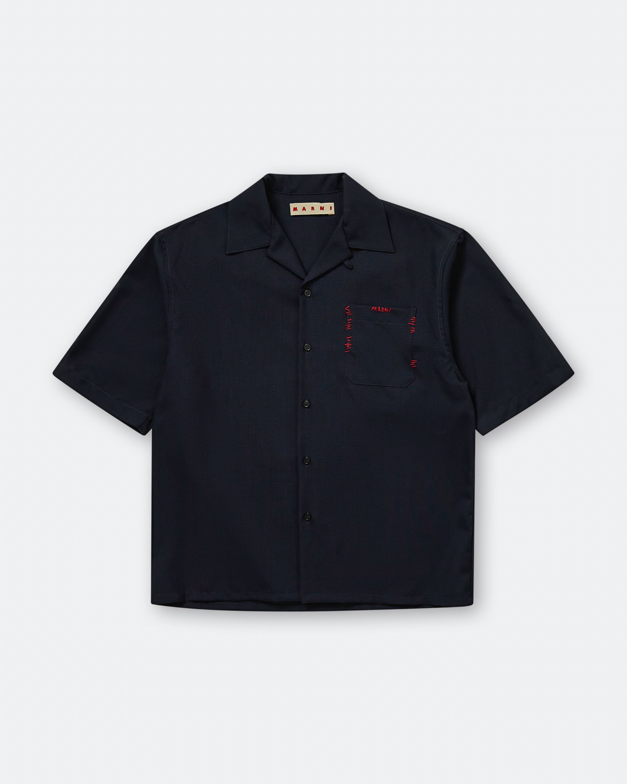 Marni - S/S Tropical Wool Shirt - Blublack | UP THERE