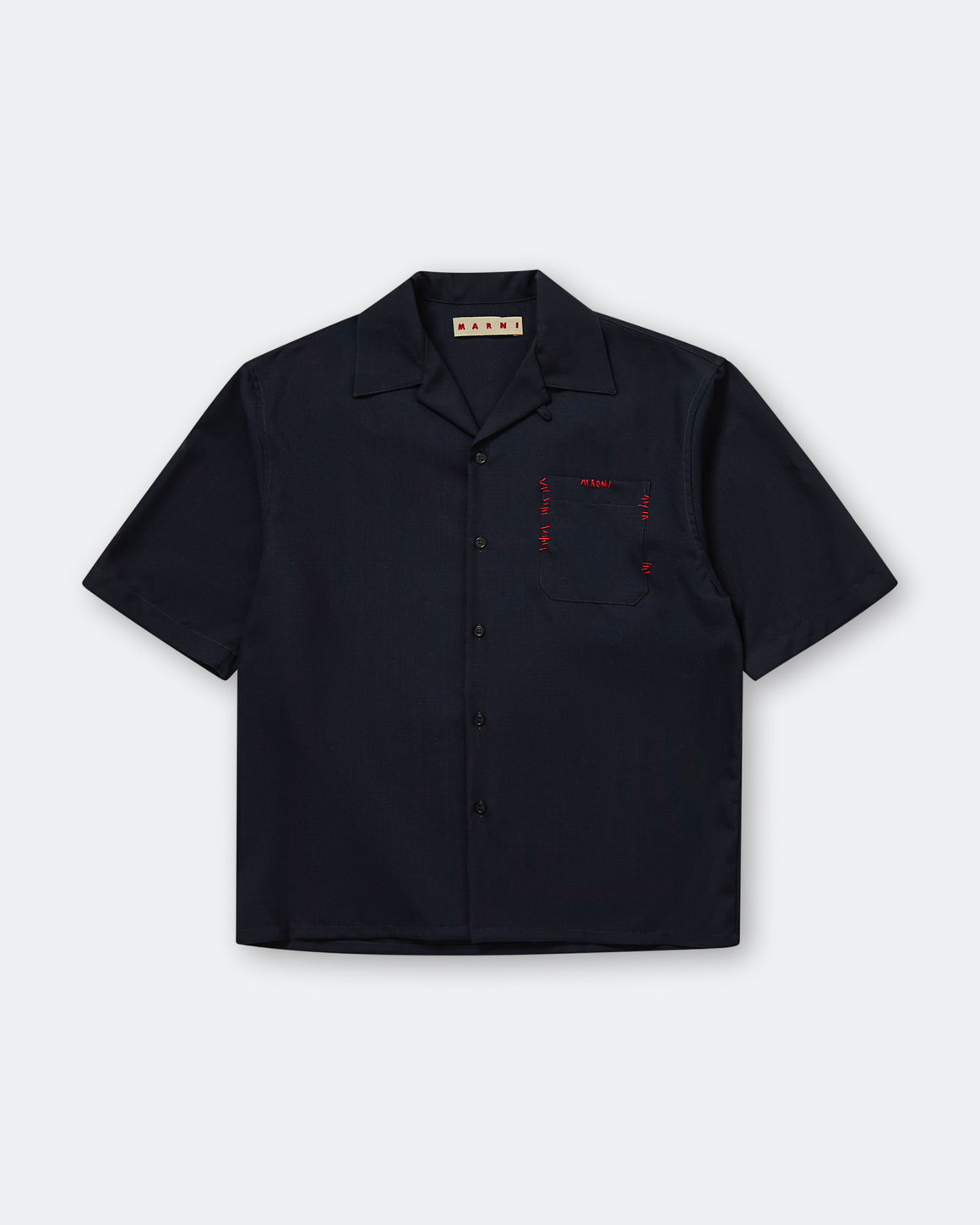 Marni - S/S Tropical Wool Shirt - Blublack - UP THERE