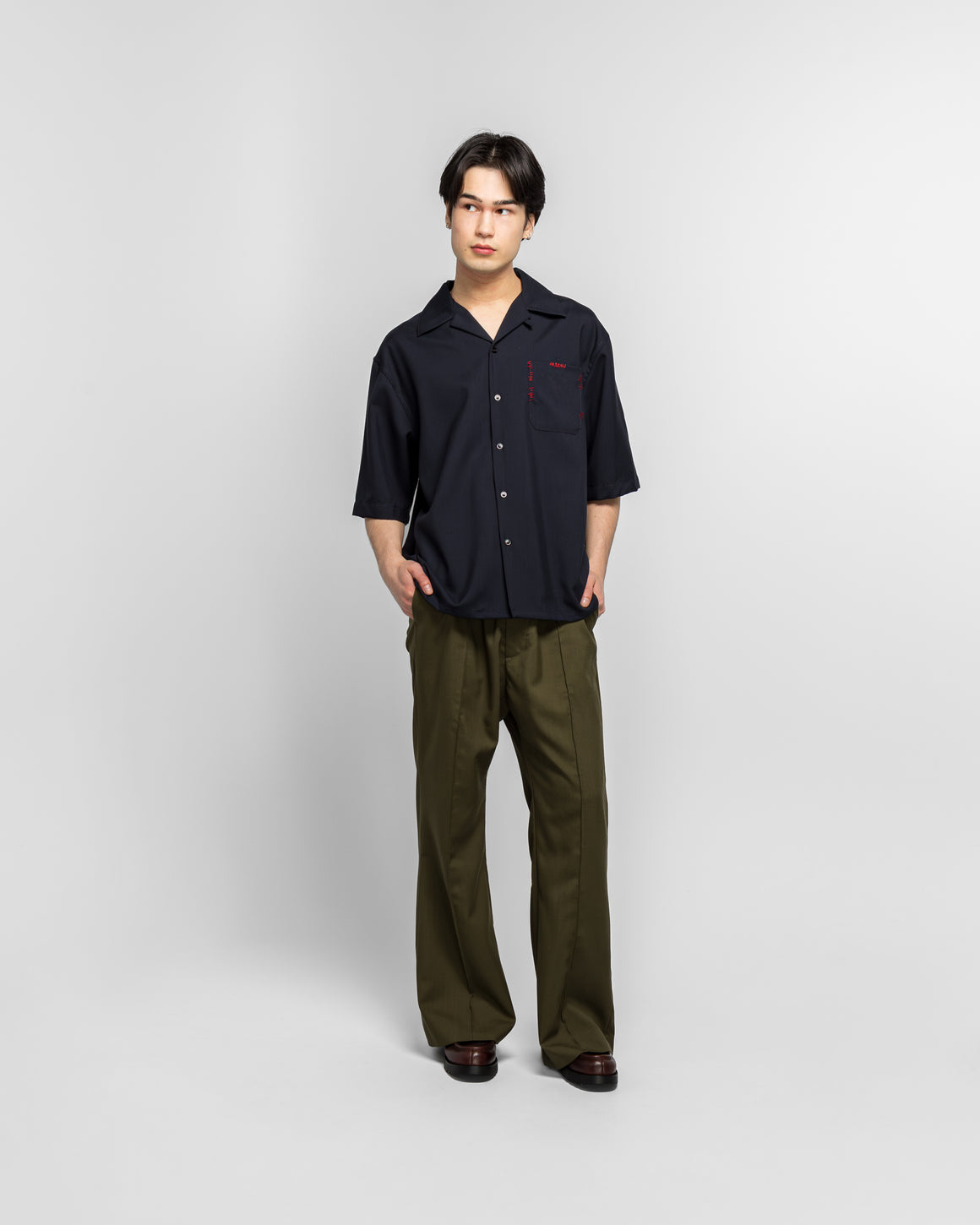 Marni - S/S Tropical Wool Shirt - Blublack - UP THERE