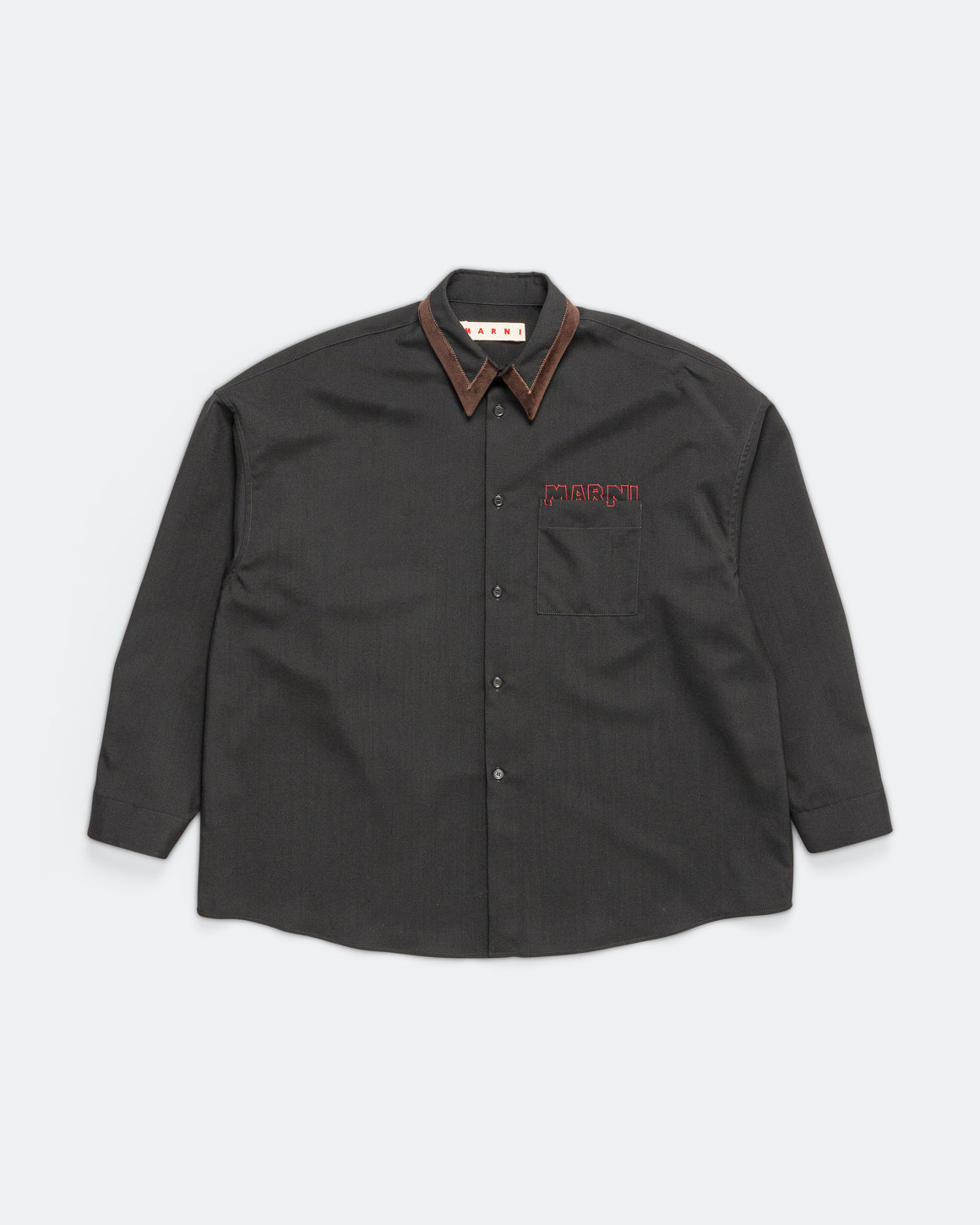 Marni - Tropical Wool Long Sleeved Shirt - Black - UP THERE