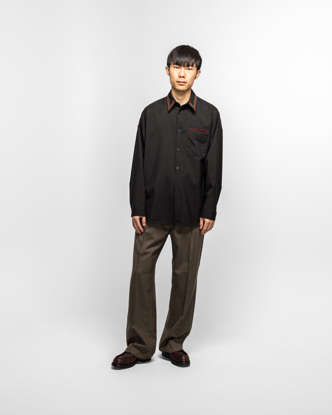 Marni - Tropical Wool Long Sleeved Shirt - Black - UP THERE