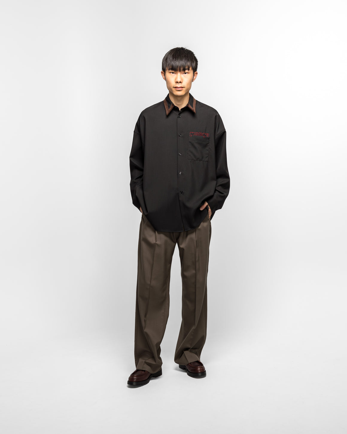 Marni - Tropical Wool Pleated Trousers - Truffle - UP THERE