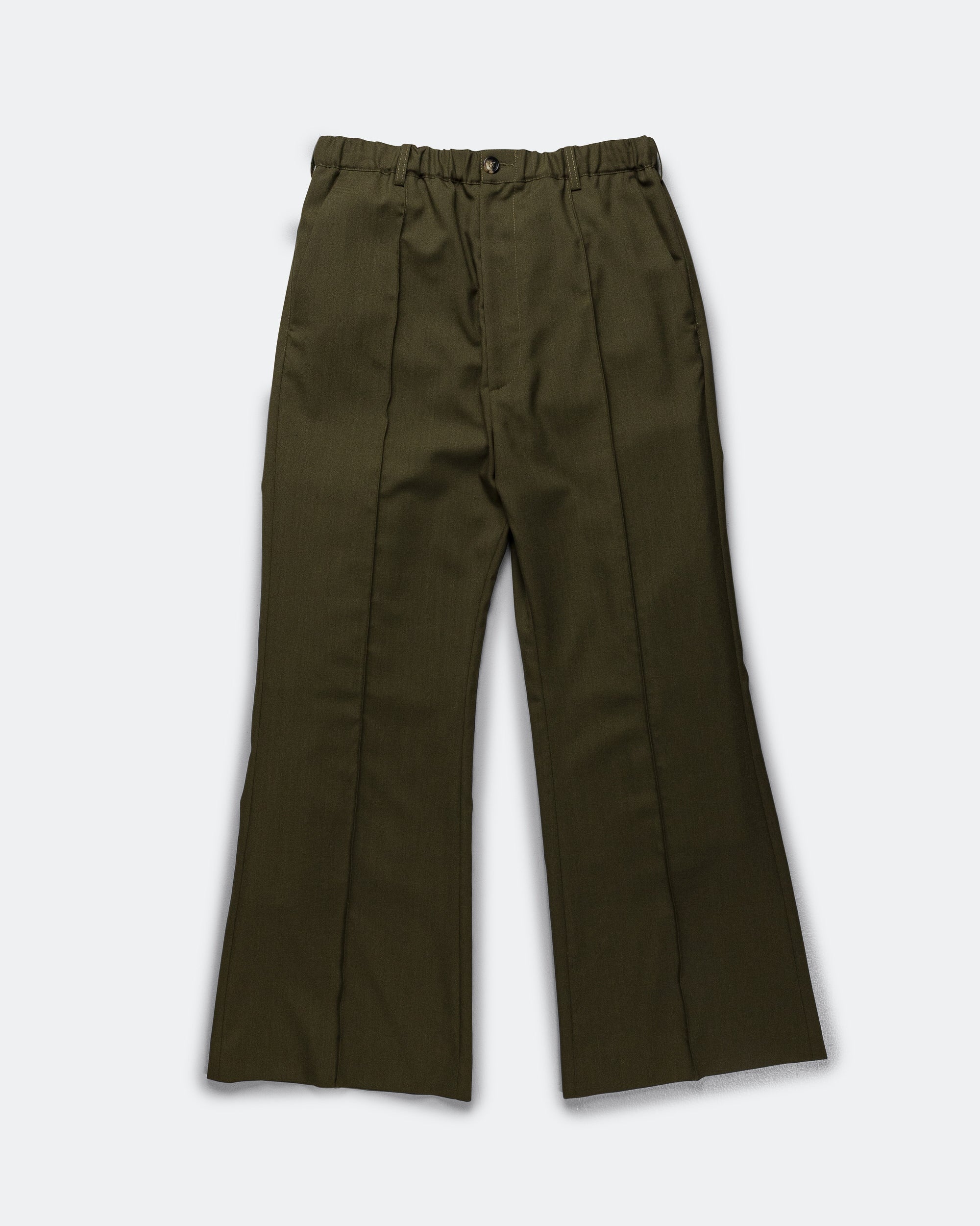 Tropical Wool Trousers - Deep Sage | UP THERE