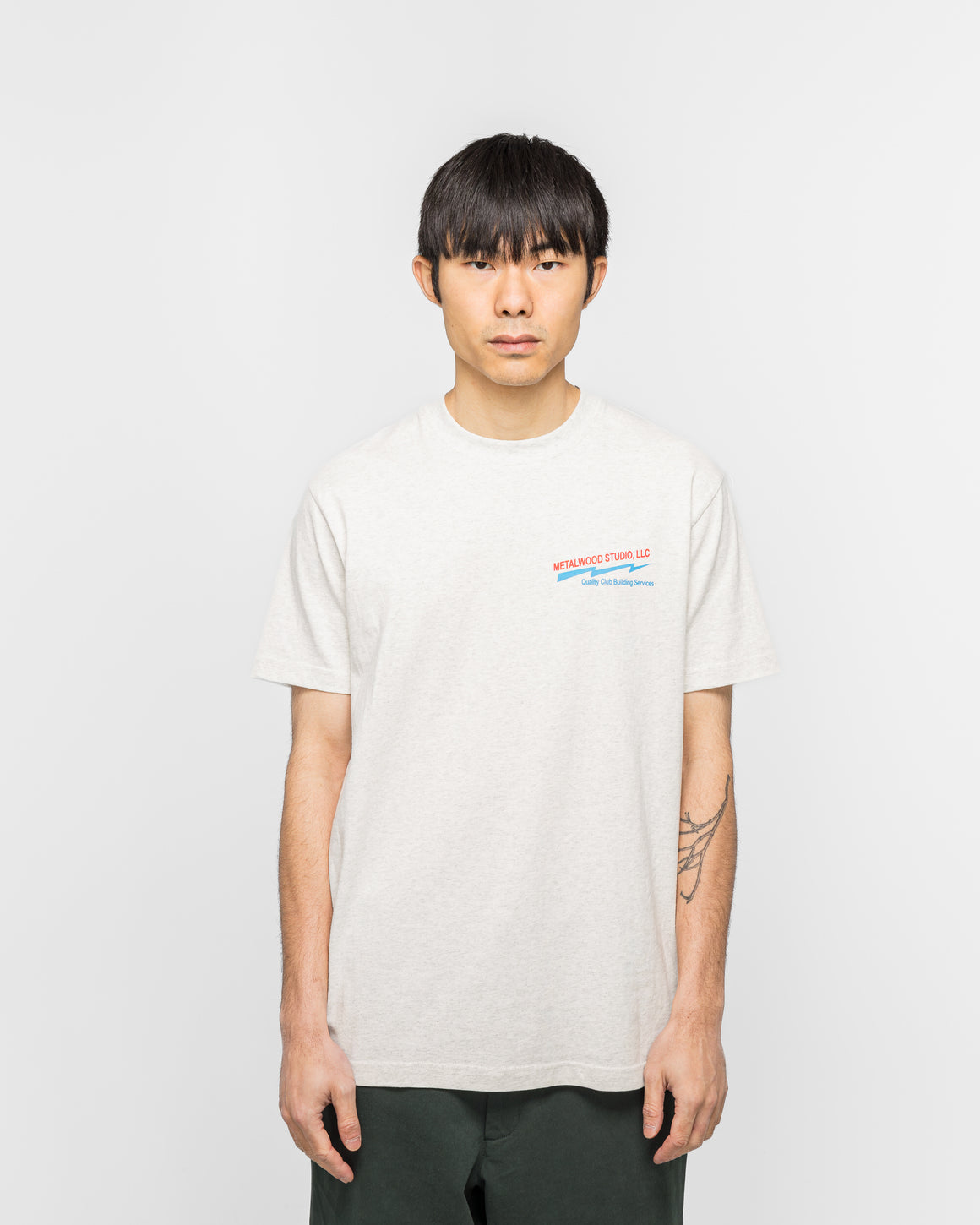 Metalwood - Club Building T-Shirt - Heather Grey - UP THERE