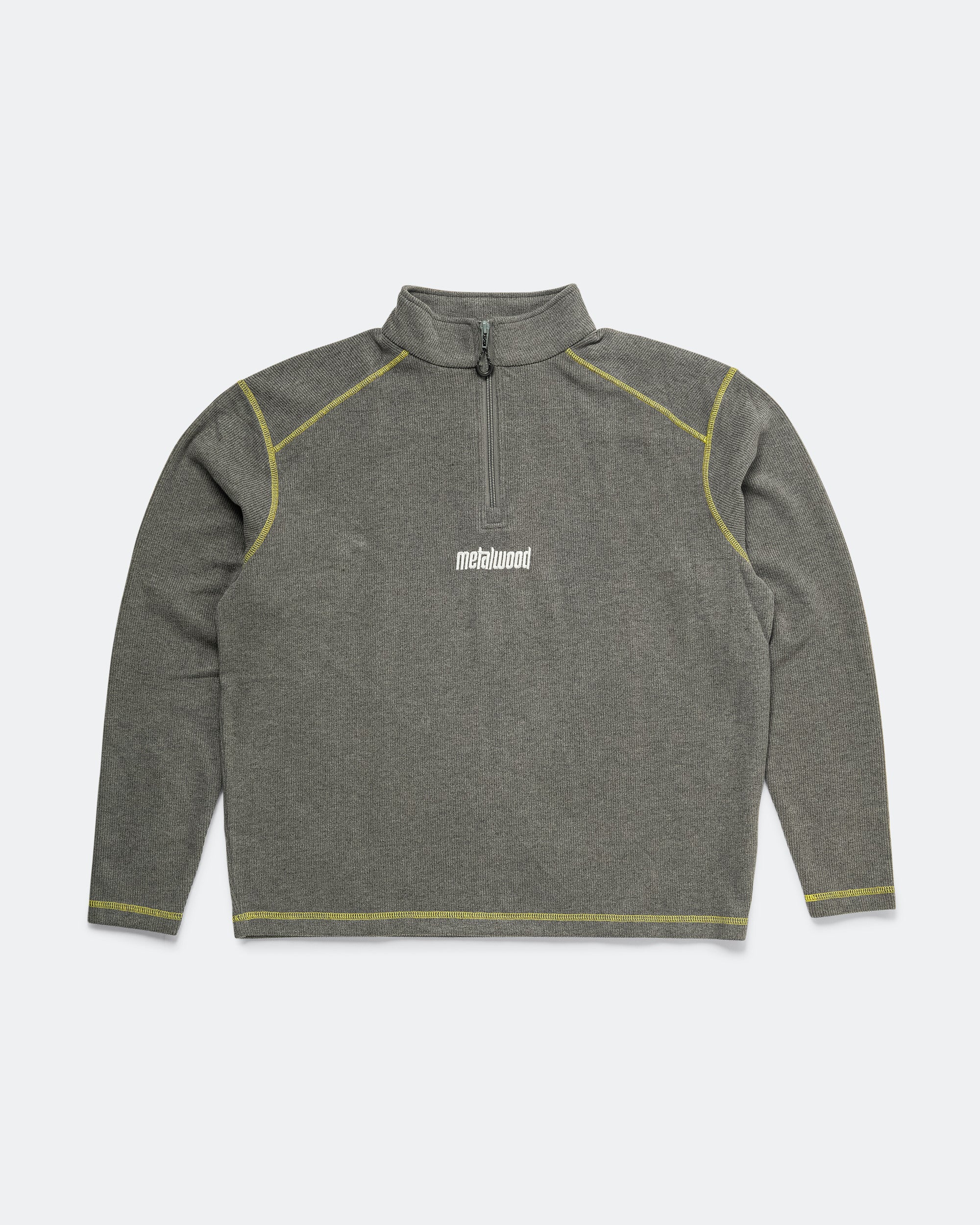 Metalwood - Contrast Stitch 1/4 Zip Pullover - Charcoal | UP THERE