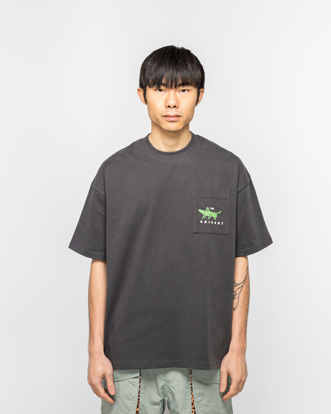 Metalwood - Cricket Heavy Pocket T-Shirt - Tar - UP THERE