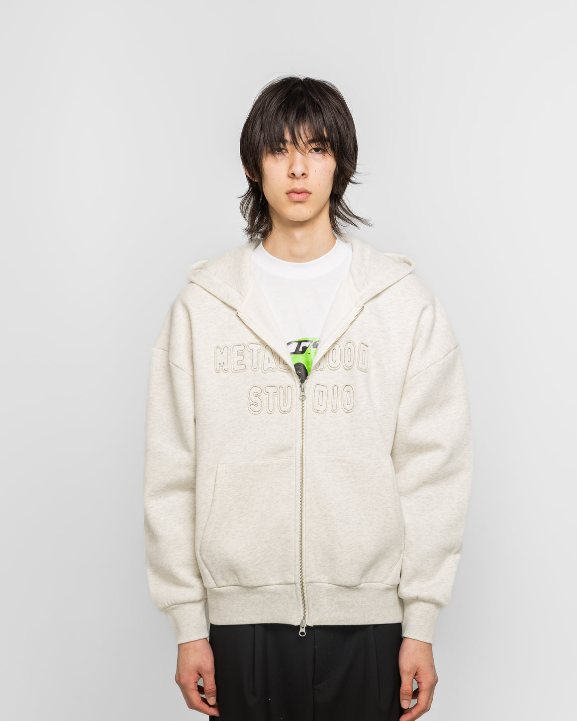 Metalwood - Cutie Zip Hooded Sweatshirt - Heather Grey - UP THERE