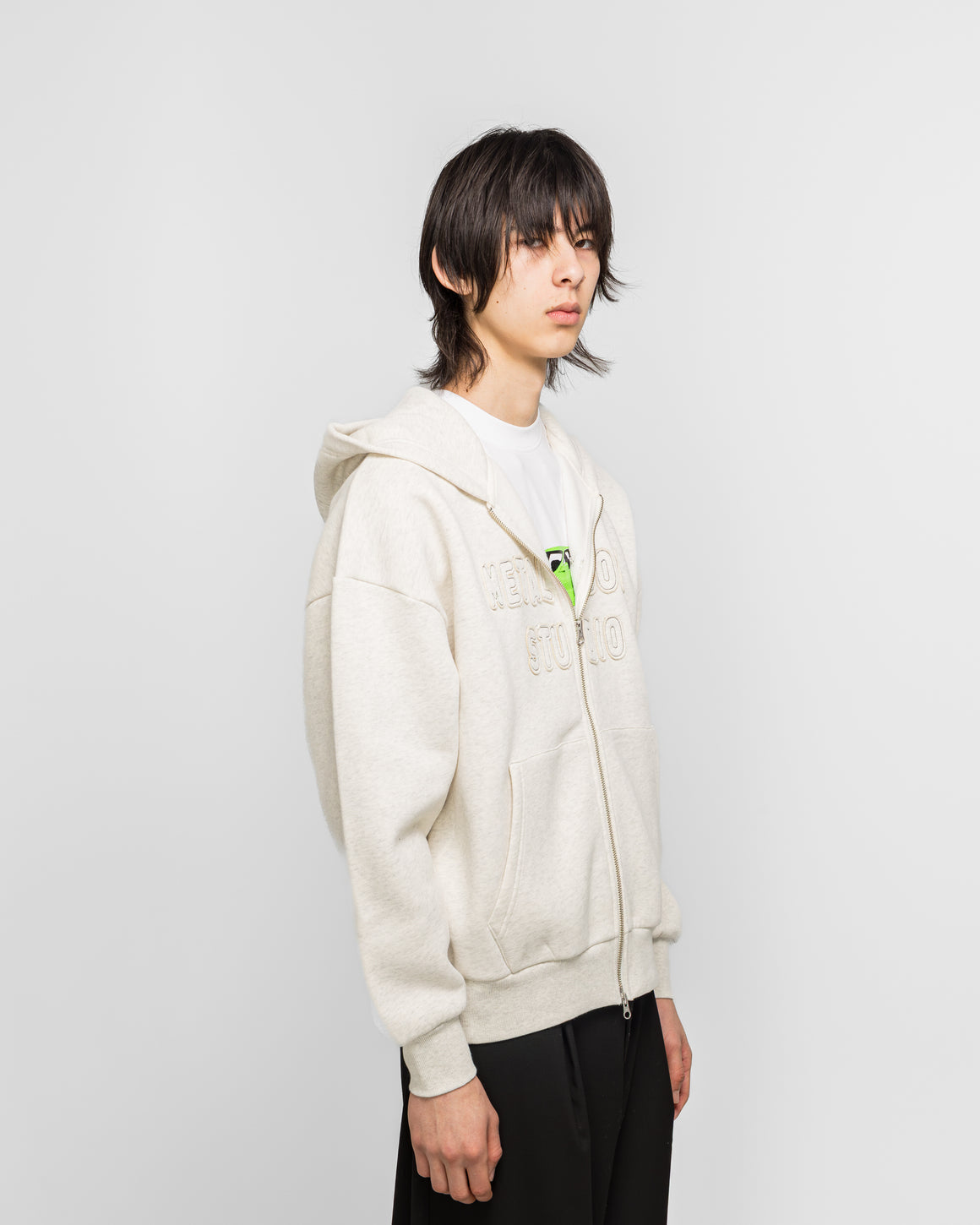 Metalwood - Cutie Zip Hooded Sweatshirt - Heather Grey - UP THERE