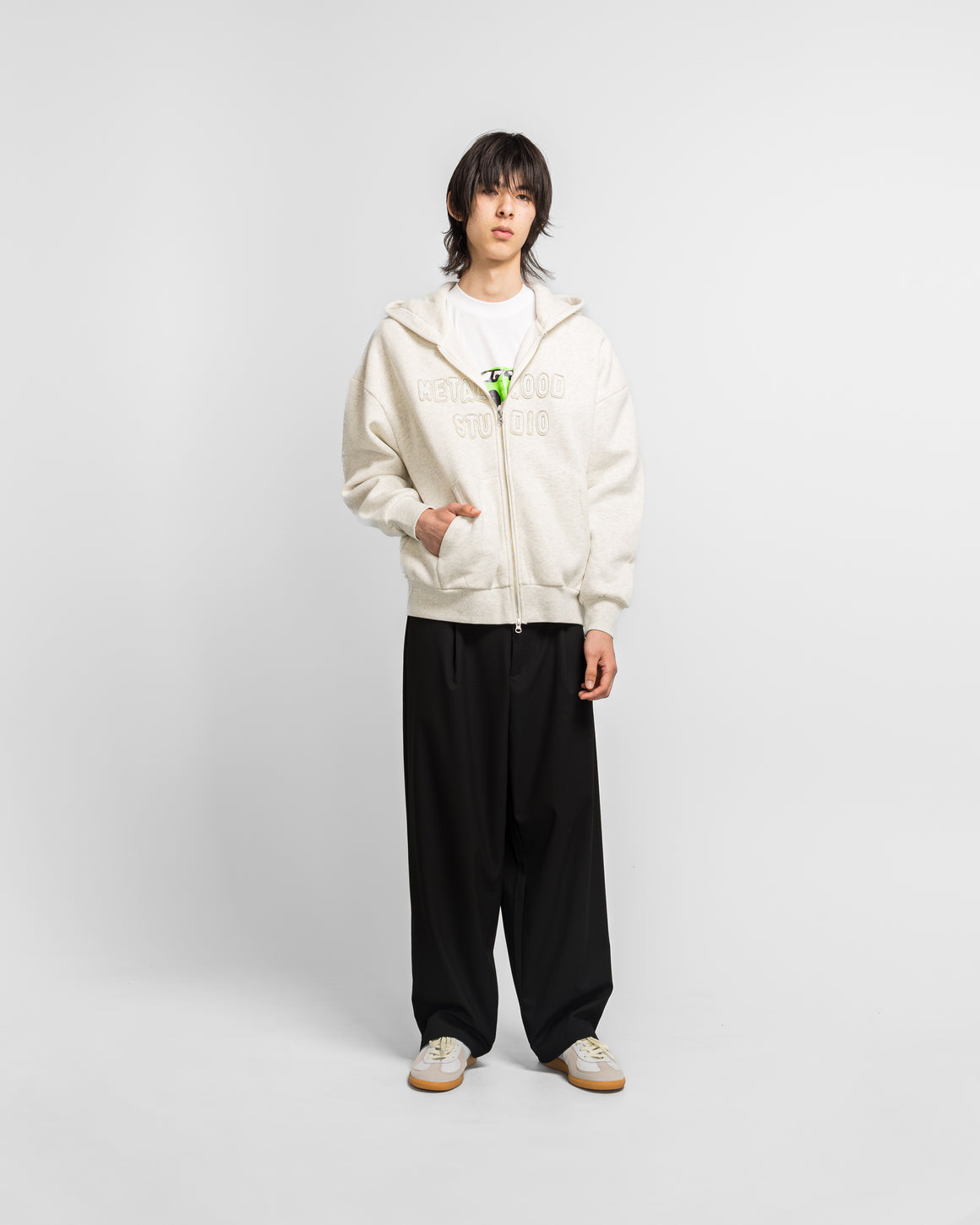 Metalwood - Cutie Zip Hooded Sweatshirt - Heather Grey - UP THERE