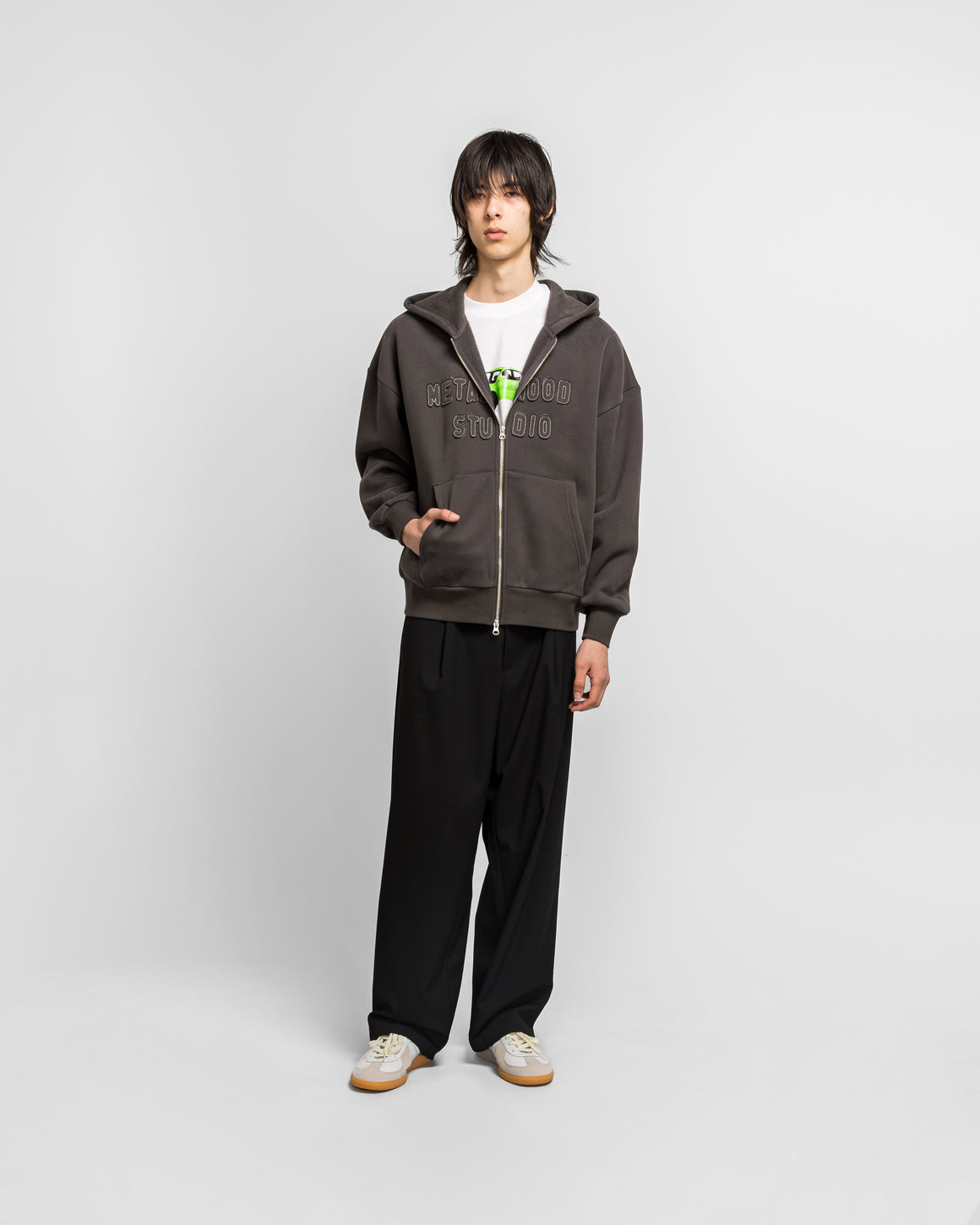 Metalwood - Cutie Zip Hooded Sweatshirt - Tar - UP THERE