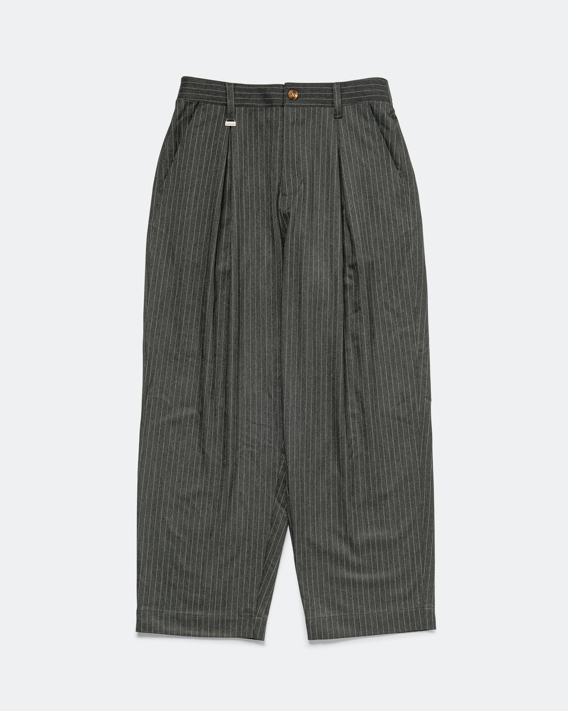 Metalwood - Elastic Waist Baggy Pant - Grey Pinstripe - UP THERE