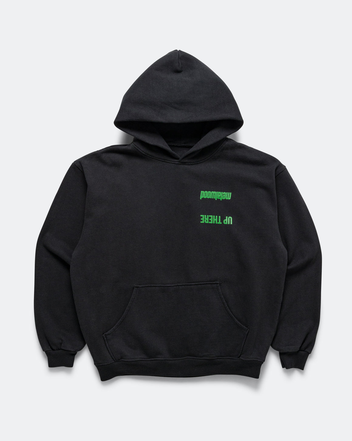 Metalwood - Handful Hooded Sweatshirt x UP THERE - Overdyed Black Wash - UP THERE