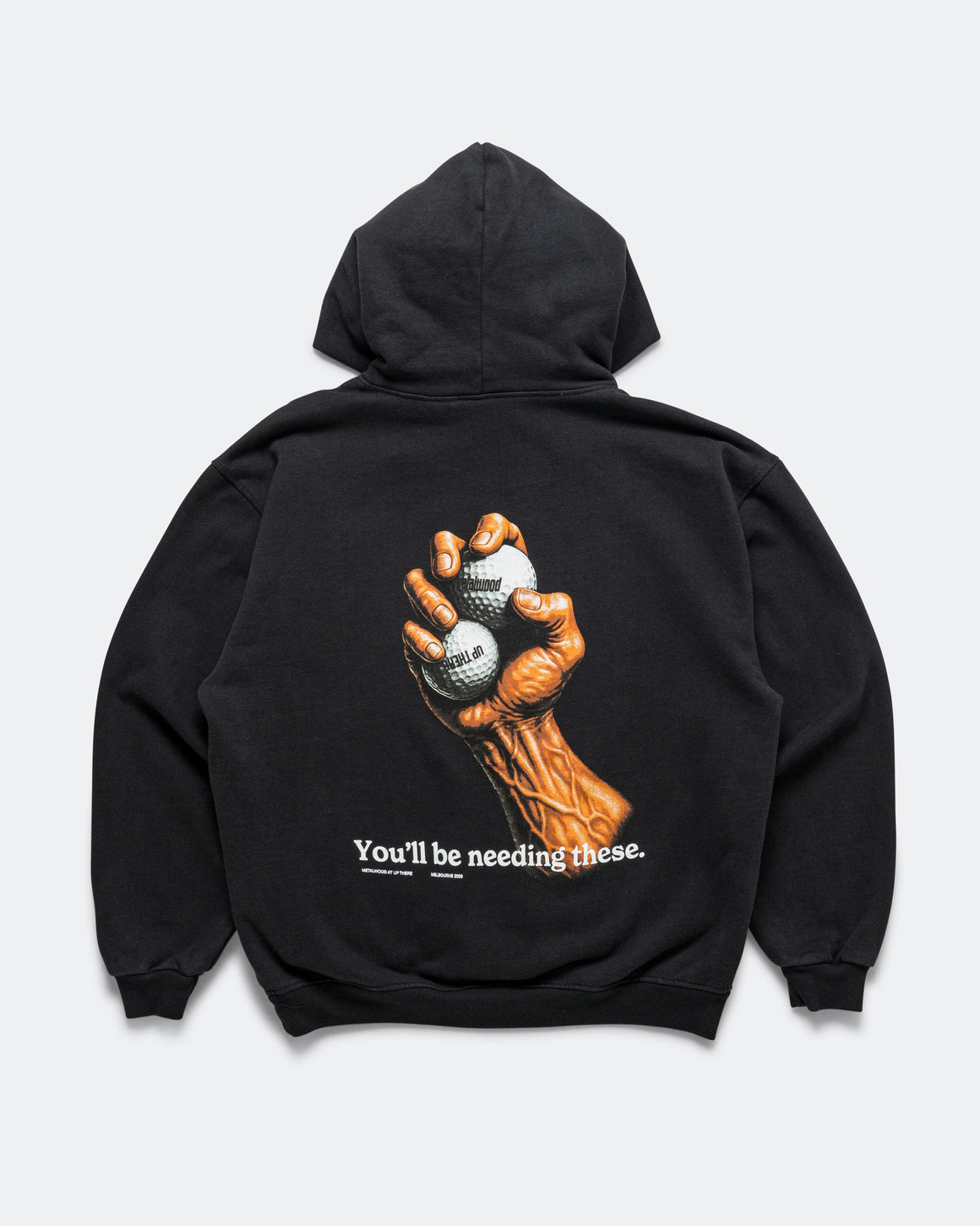 Metalwood - Handful Hooded Sweatshirt x UP THERE - Overdyed Black Wash - UP THERE