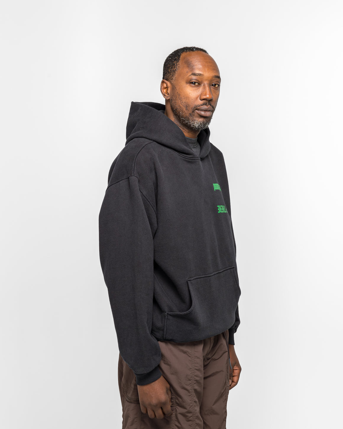 Metalwood - Handful Hooded Sweatshirt x UP THERE - Overdyed Black Wash - UP THERE