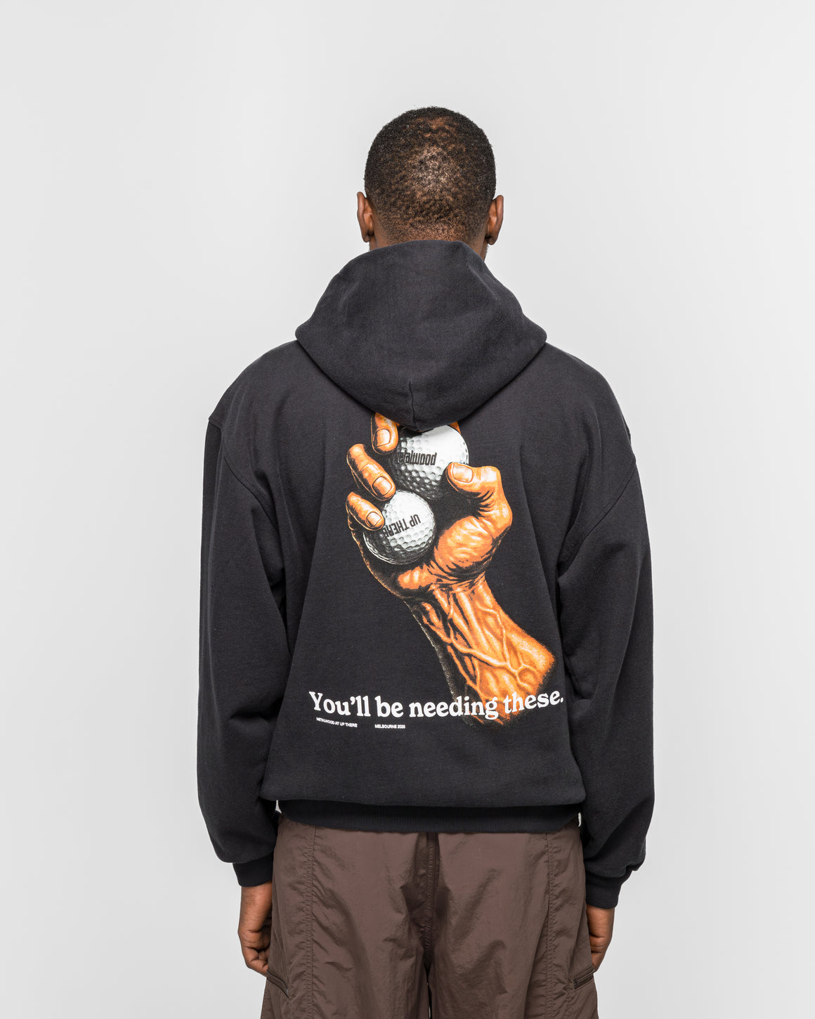 Metalwood - Handful Hooded Sweatshirt x UP THERE - Overdyed Black Wash - UP THERE