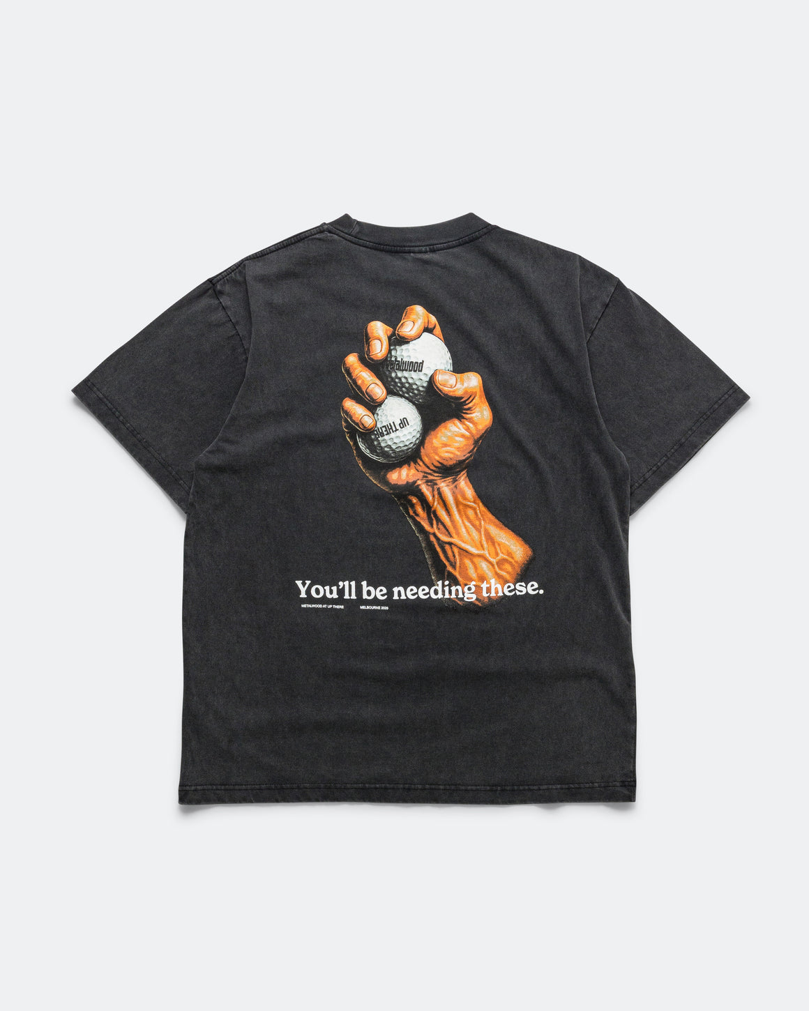 Metalwood - Handful T-Shirt x UP THERE - Overdyed Black Wash - UP THERE