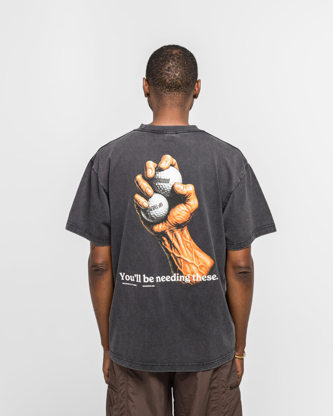 Metalwood - Handful T-Shirt x UP THERE - Overdyed Black Wash - UP THERE