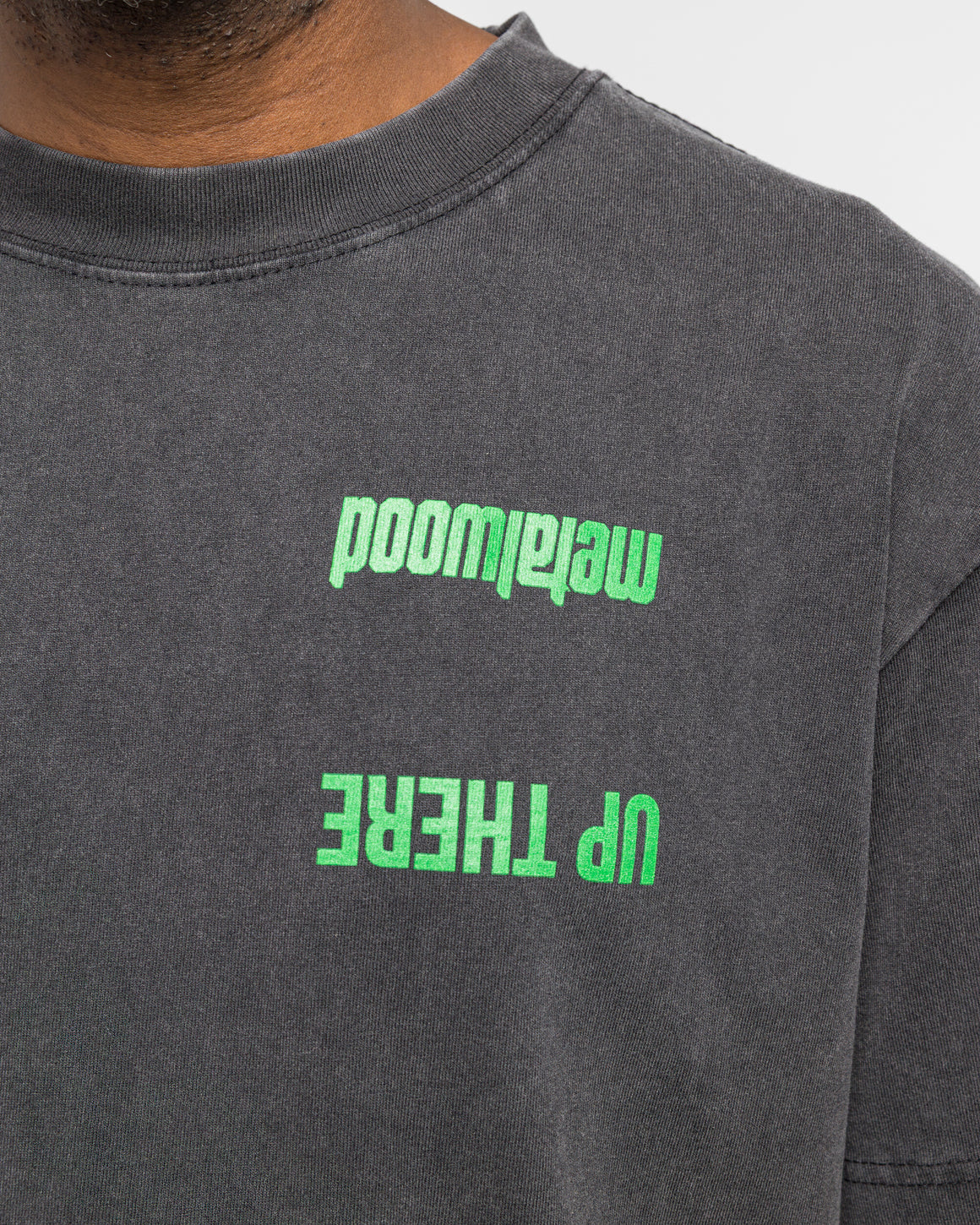 Metalwood - Handful T-Shirt x UP THERE - Overdyed Black Wash - UP THERE