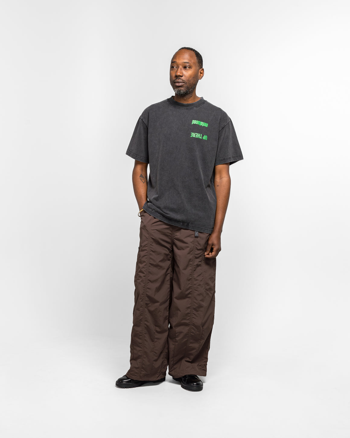 Metalwood - Handful T-Shirt x UP THERE - Overdyed Black Wash - UP THERE