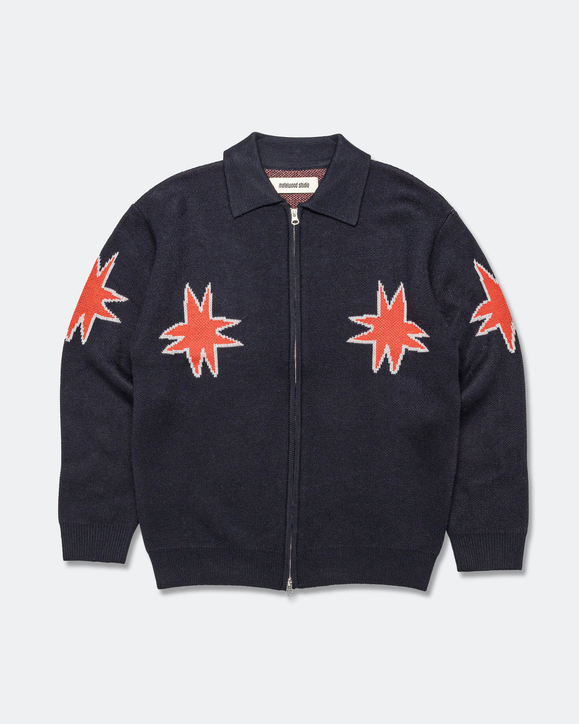 Metalwood - Kiki Zip Knit LS Polo - Navy - UP THERE