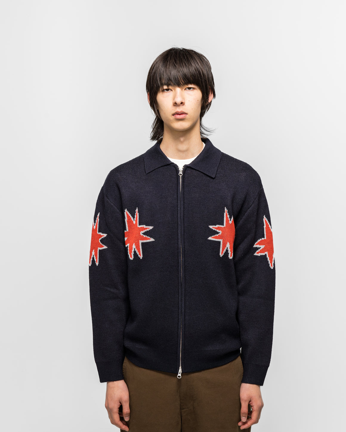 Metalwood - Kiki Zip Knit LS Polo - Navy - UP THERE