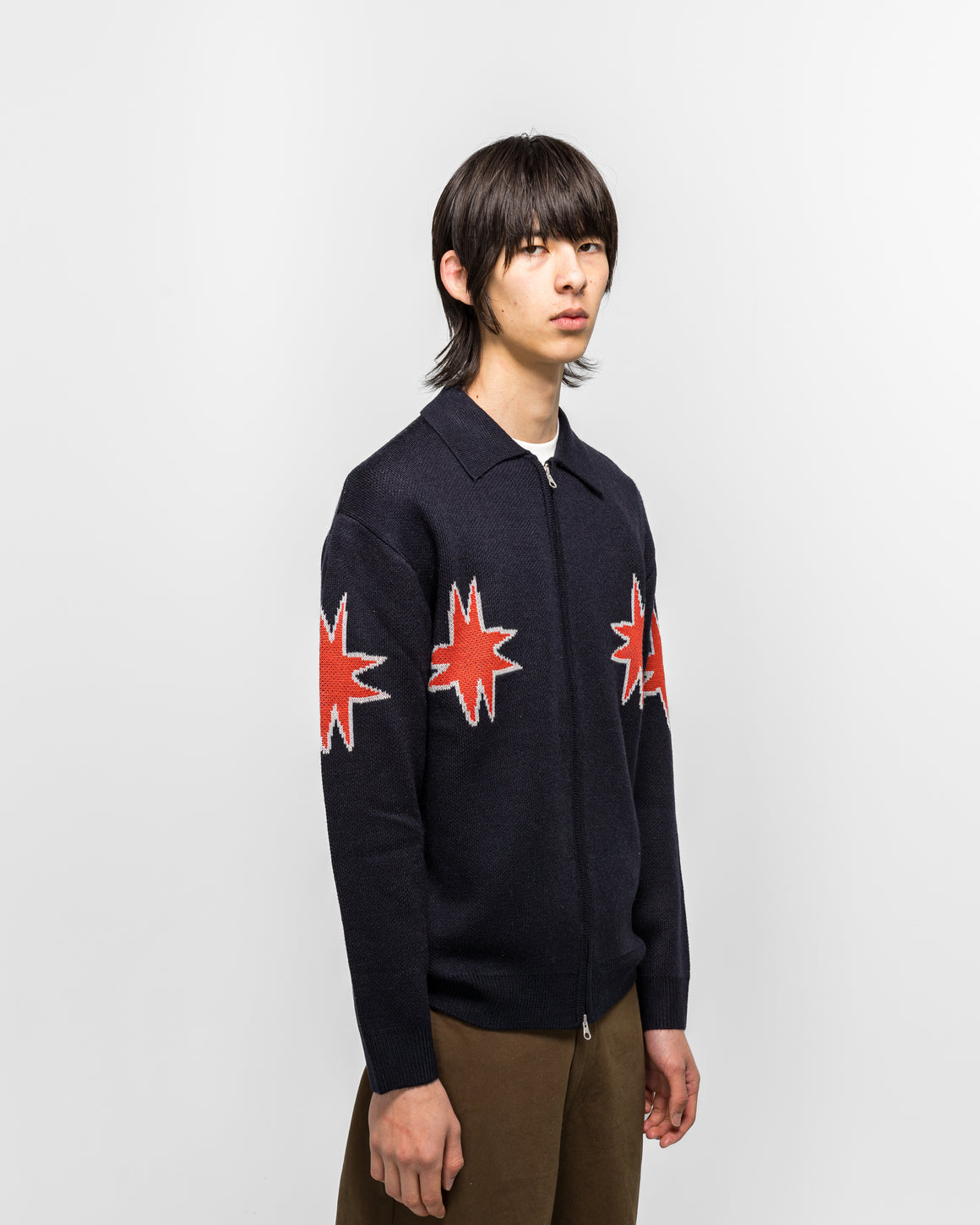 Metalwood - Kiki Zip Knit LS Polo - Navy - UP THERE