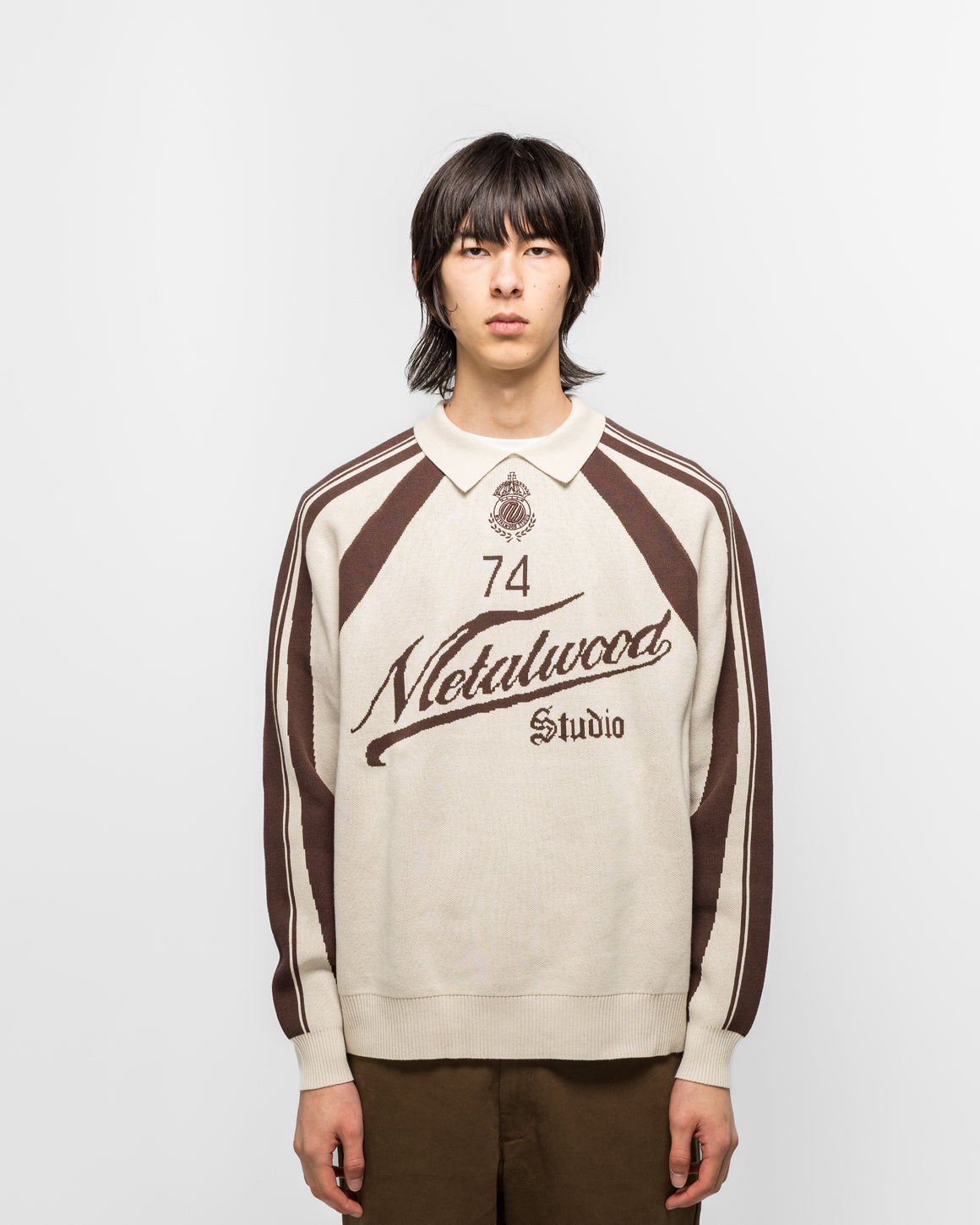 Metalwood - Knit Football Top - Cream - UP THERE