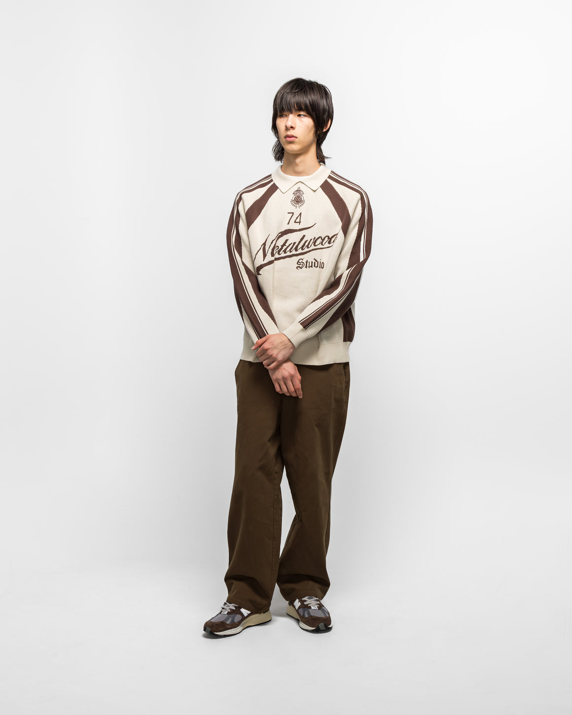 Metalwood - Knit Football Top - Cream - UP THERE