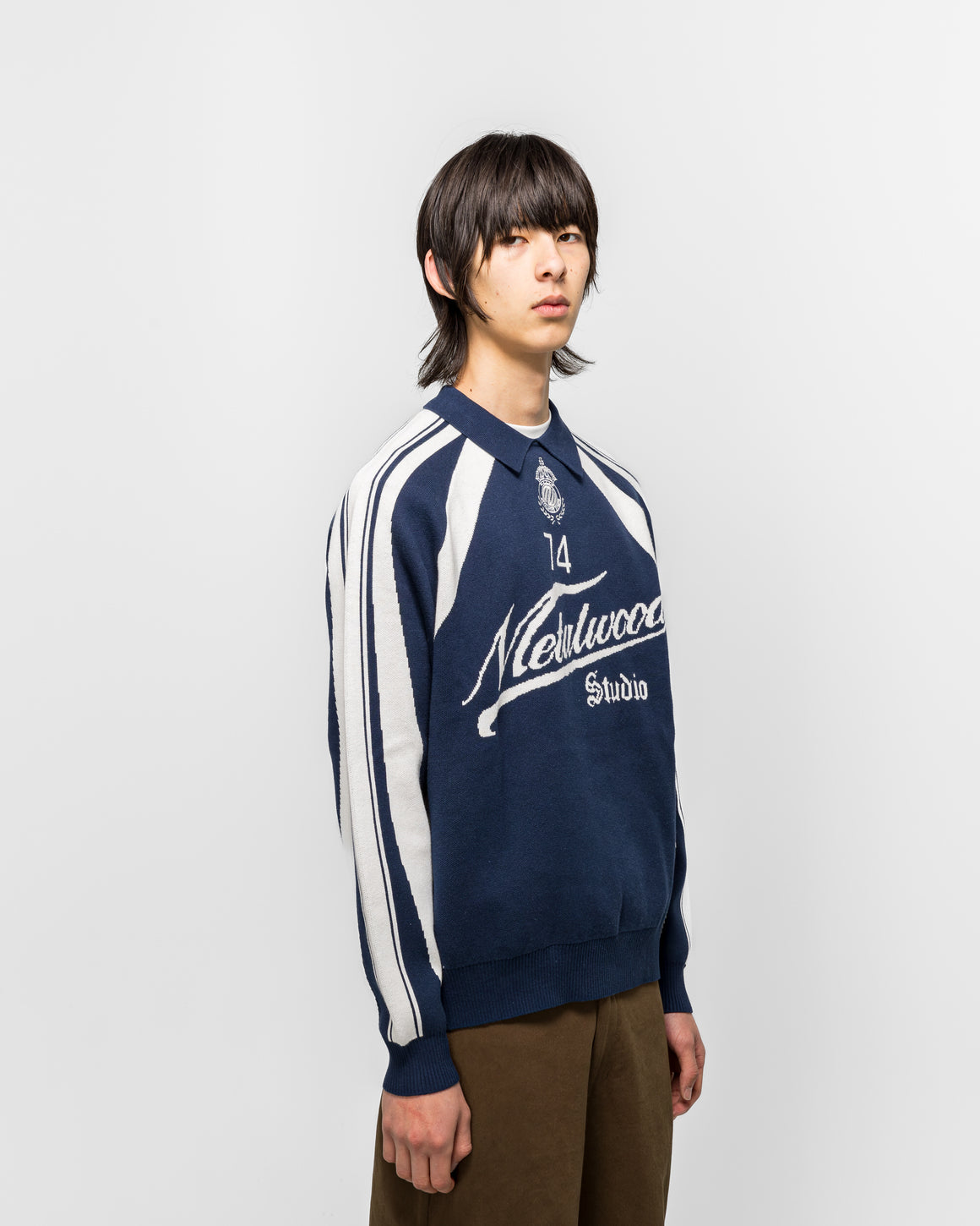 Metalwood - Knit Football Top - Navy - UP THERE