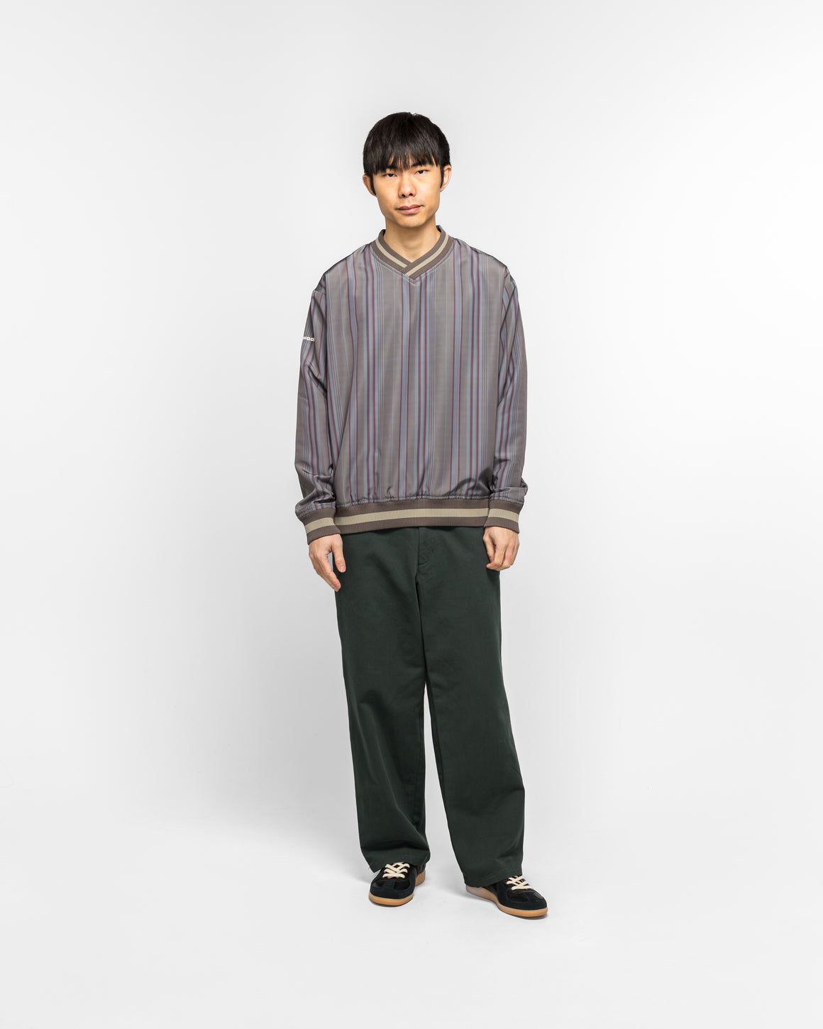 Metalwood - Lined V-Neck Pullover Windbreaker - Multi - UP THERE