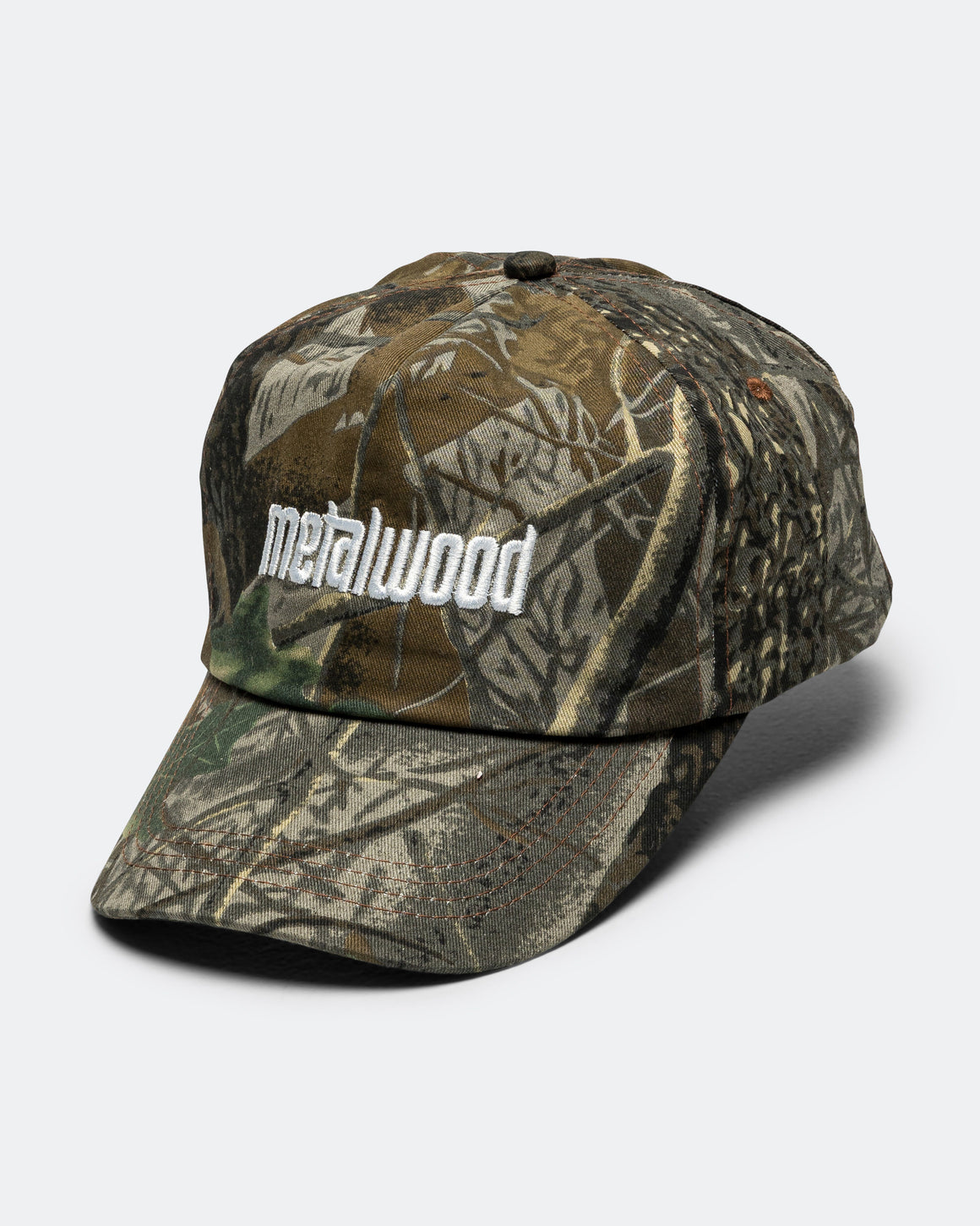 Metalwood - Metal Logo 5-Panel Hat - Real Leaf Camo - UP THERE