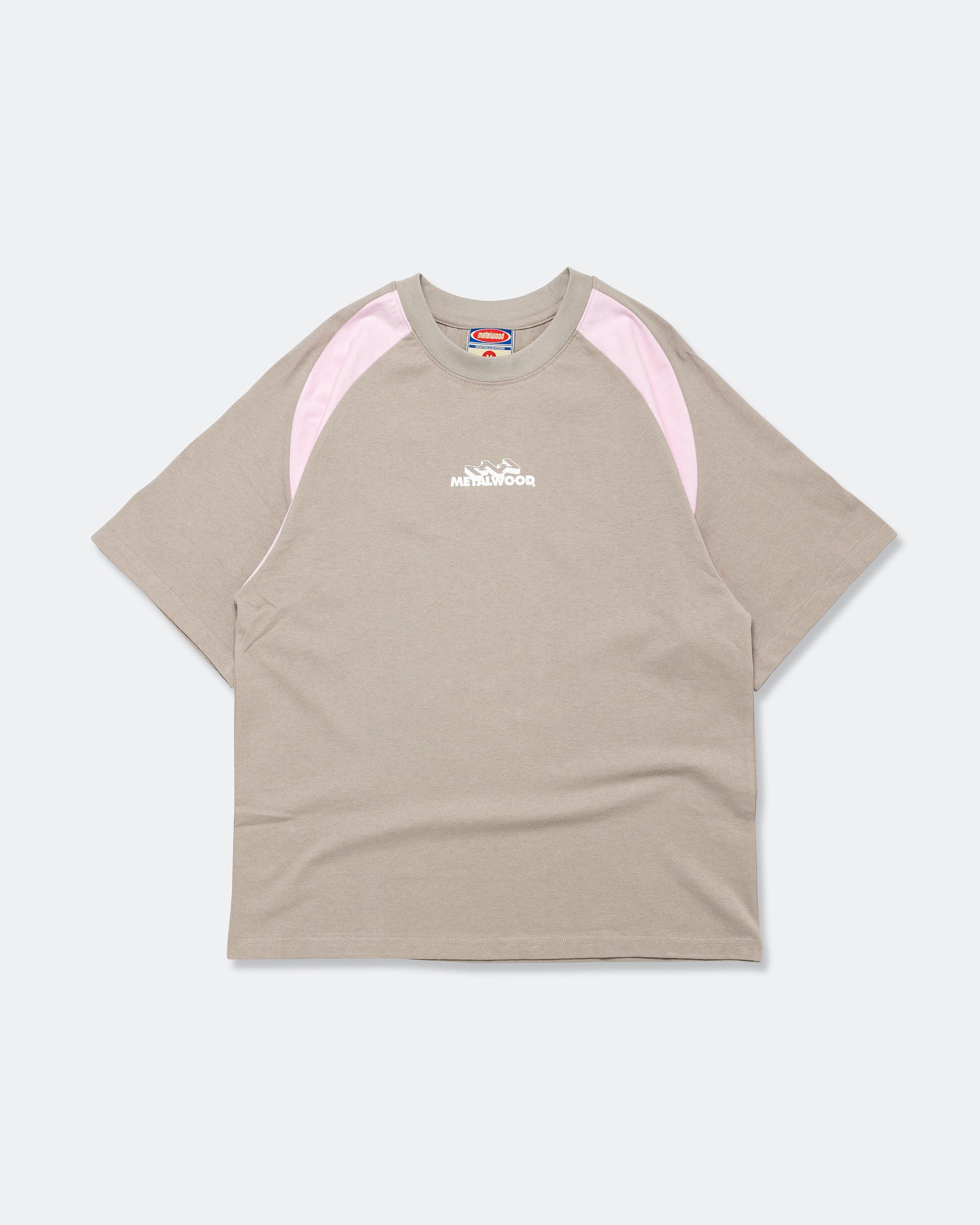 Metalwood - Mountaineer Raglan T-Shirt - Grey/Pink | UP THERE