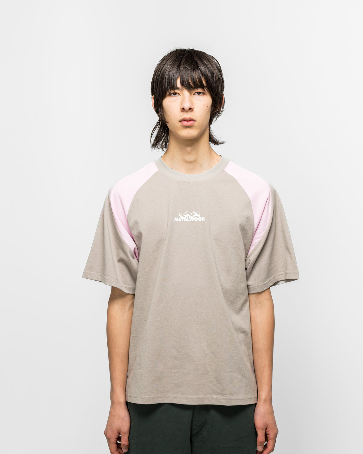 Metalwood - Mountaineer Raglan T-Shirt - Grey/Pink - UP THERE